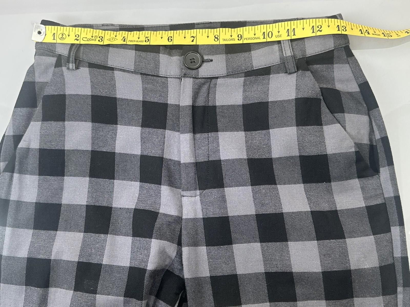 Dangerfield Dangerfield Men's XS 26/28 Black Gray Checked Chinos Size US 28 / EU 44 - 3 Thumbnail