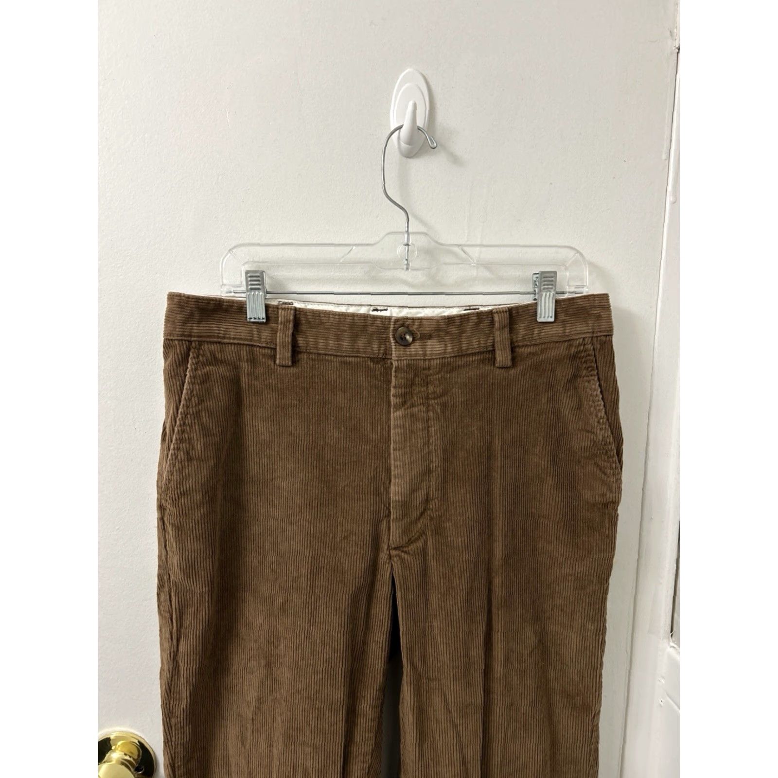Vintage LL Bean Country Corduroy Pants Mens 33x32 Brown Classic Fit Stretch 502835 Size US 33 - 2 Thumbnail