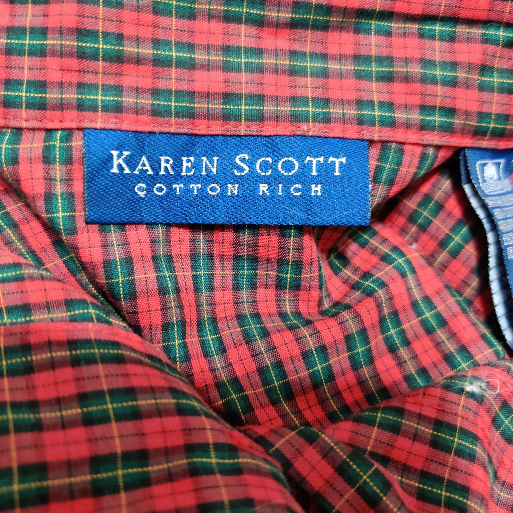 Vintage Vintage Karen Scott M Red Green Plaid Button Shirt Embroider Size M / US 6-8 / IT 42-44 - 5 Thumbnail