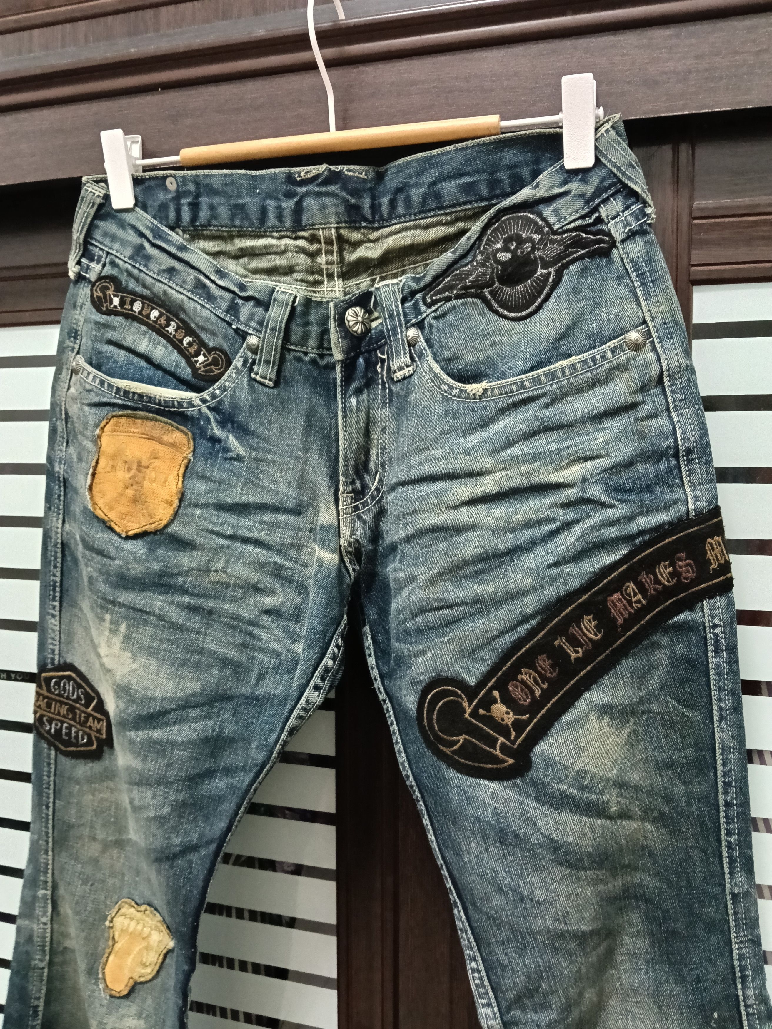 Le Grande Bleu (L.G.B.) 💥Flared Bootcut Trim.Co.Ltd Rock & Love Japanese Denim💥 Size US 29 - 5 Thumbnail
