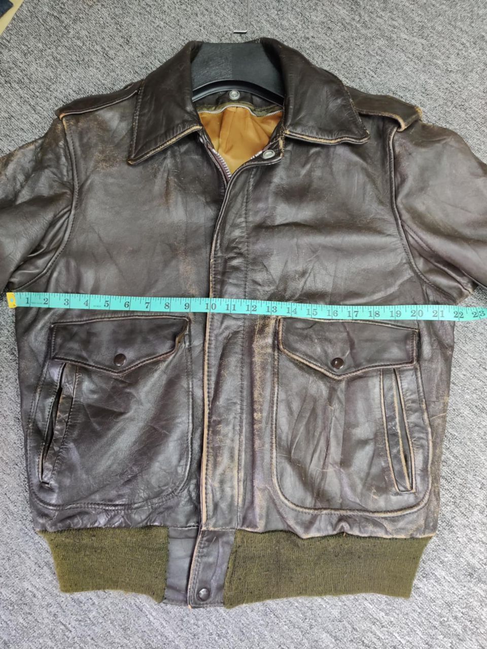 Schott Vintage 80s Schott US Army A-2 Leather Flight Jacket Size US M / EU 48-50 / 2 - 16 Thumbnail