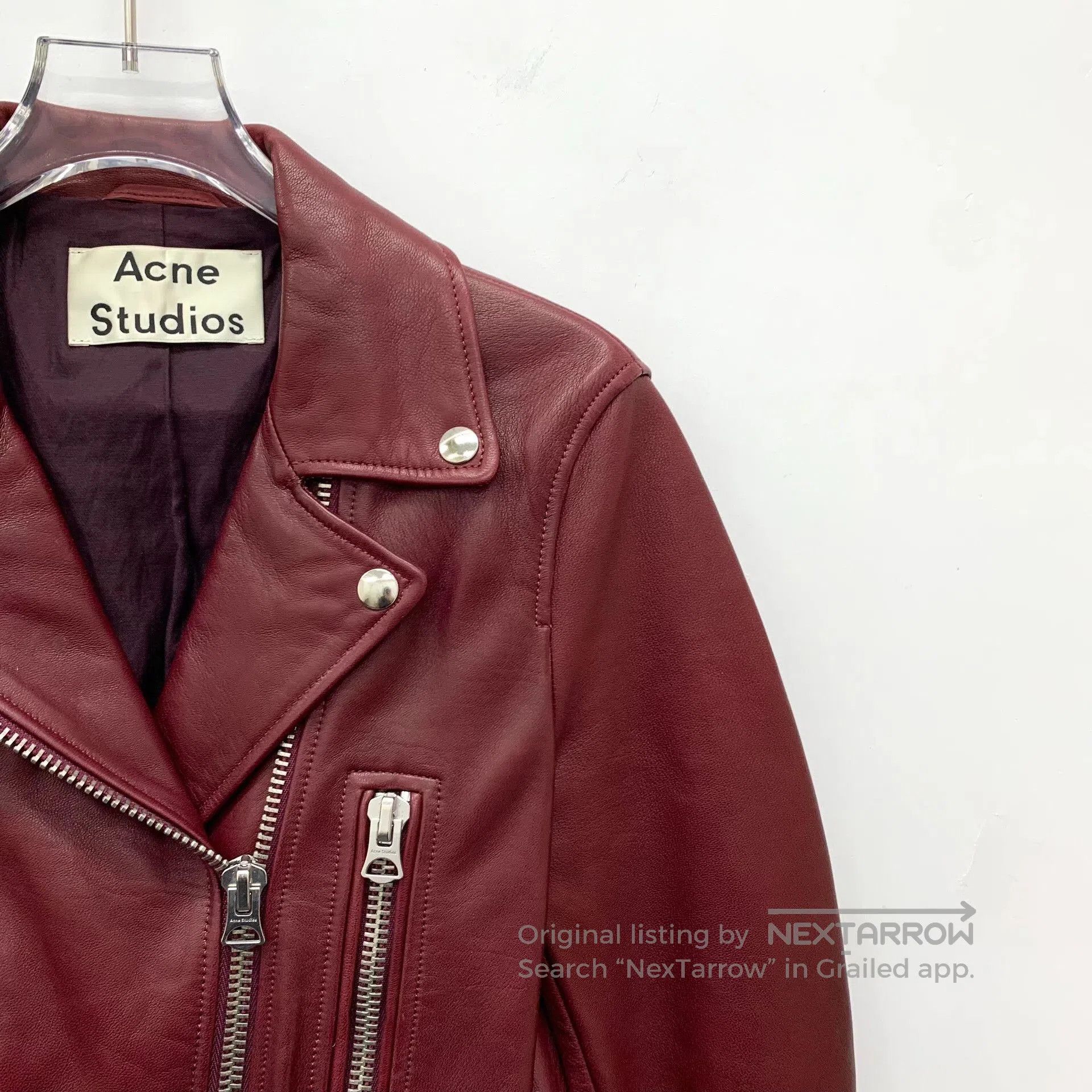 Acne Studios Acne Studios Red Leather Jacket. Size XS / US 0-2 / IT 36-38 - 3 Thumbnail