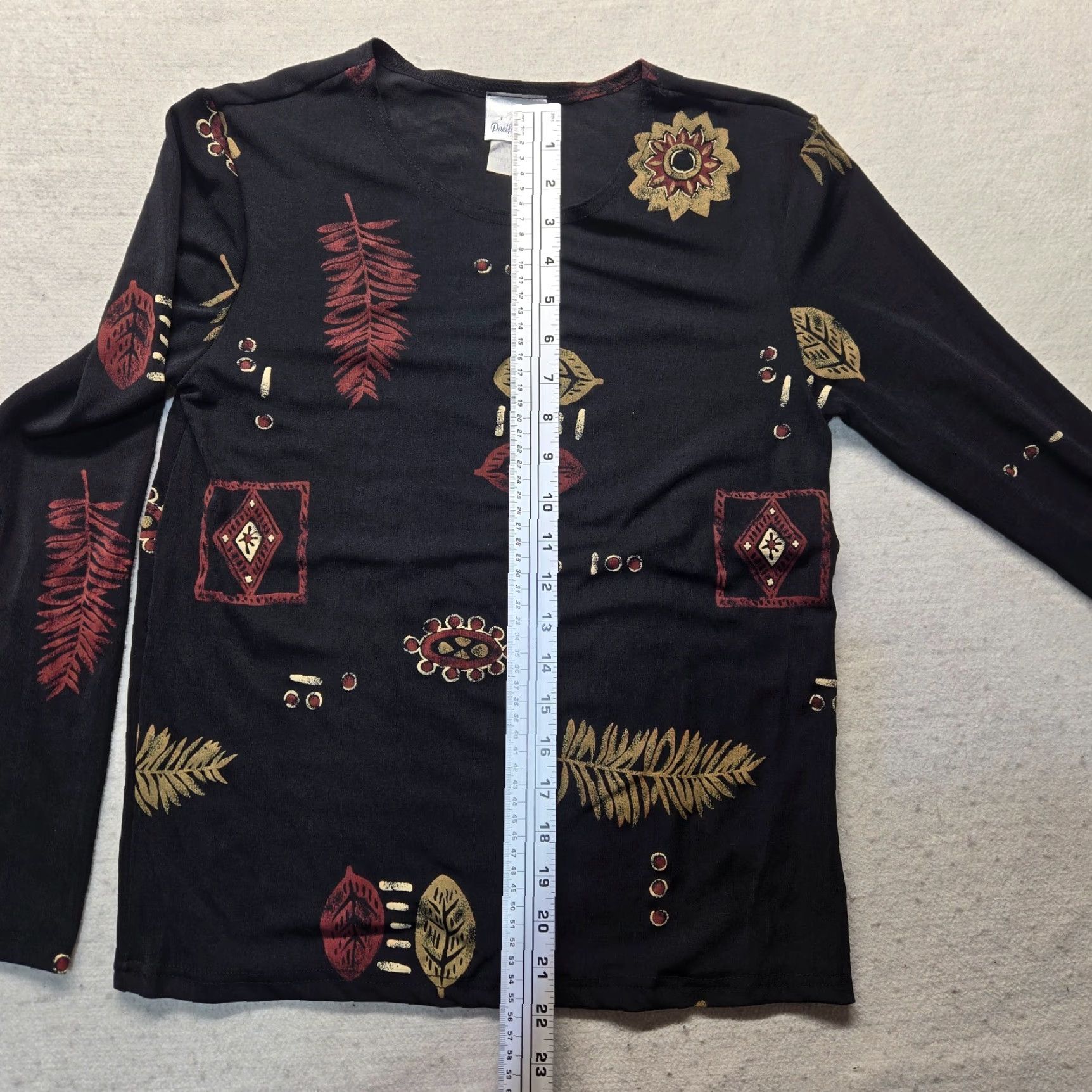 Vintage VINTAGE Pacific Palm Shirt Blouse Adult Women M Black Short Sleeve Pullover Casual Tunic Size M Regualr Fit Christmas Palm Theme 90s Size M / US 6-8 / IT 42-44 - 6 Thumbnail