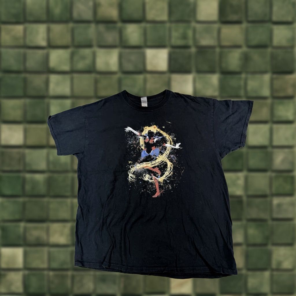 Gildan Gildan Sailor Moon Graphic Tee Men's T-Shirt Black XL Anime Graphic Print Crew Neck Short Sleeve Size XL Mens Size US XL / EU 56 / 4 - 1 Thumbnail