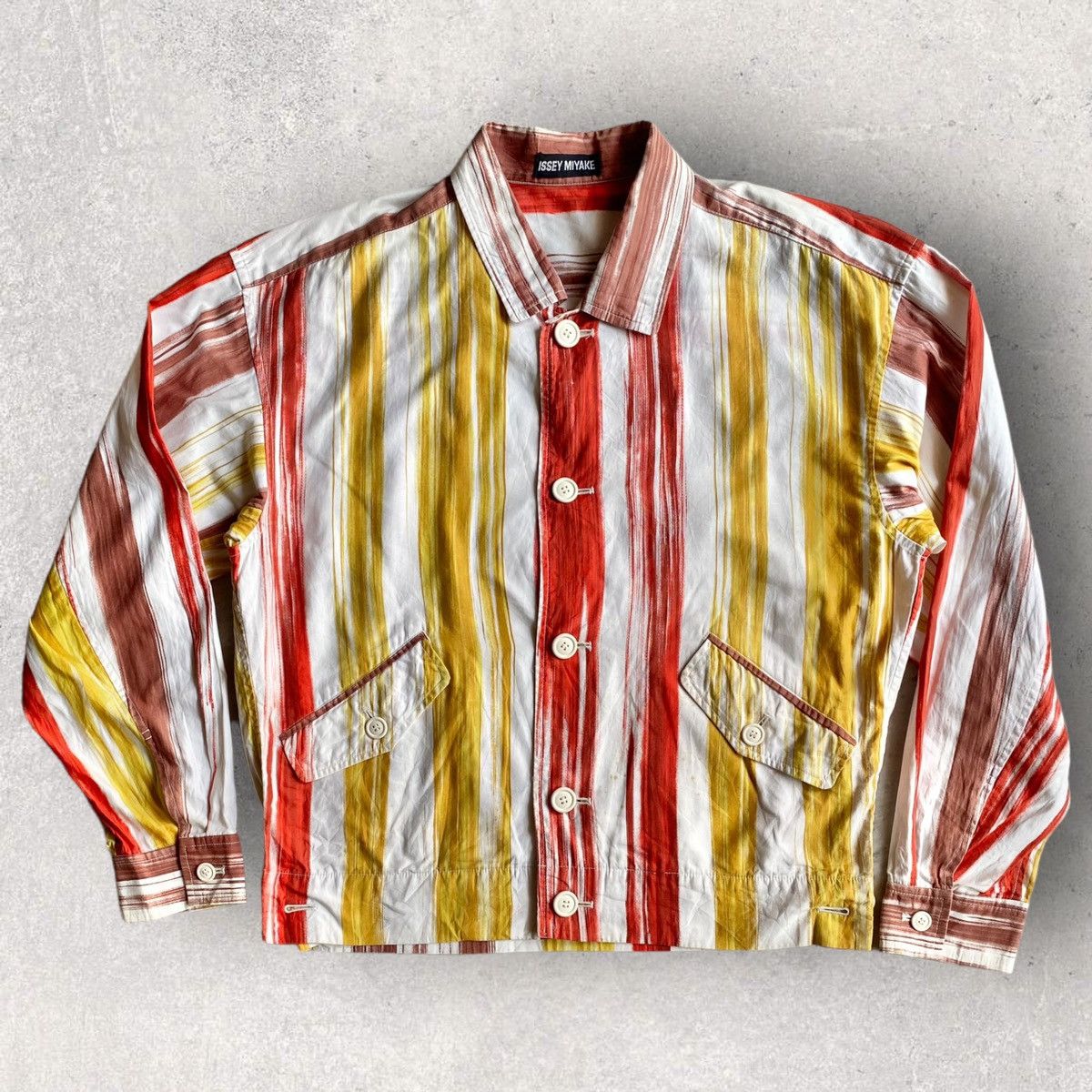 image of Issey Miyake Vintage Ss 1992 Brushstroke Jacket, Men's (Size Medium)