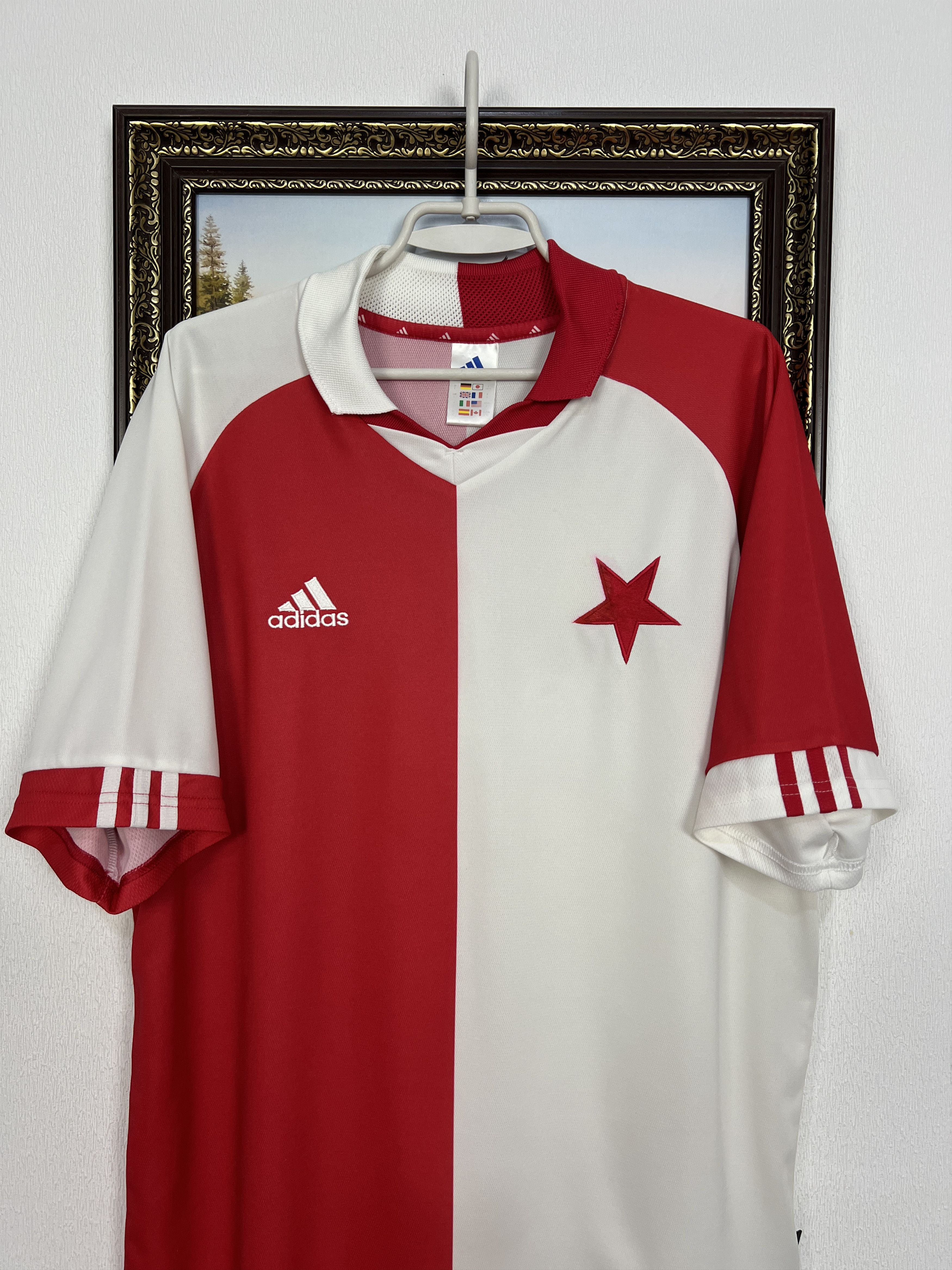 Adidas Slavia Praha Home football shirt 2001 Soccer Jersey Trikot Size US L / EU 52-54 / 3 - 2 Thumbnail