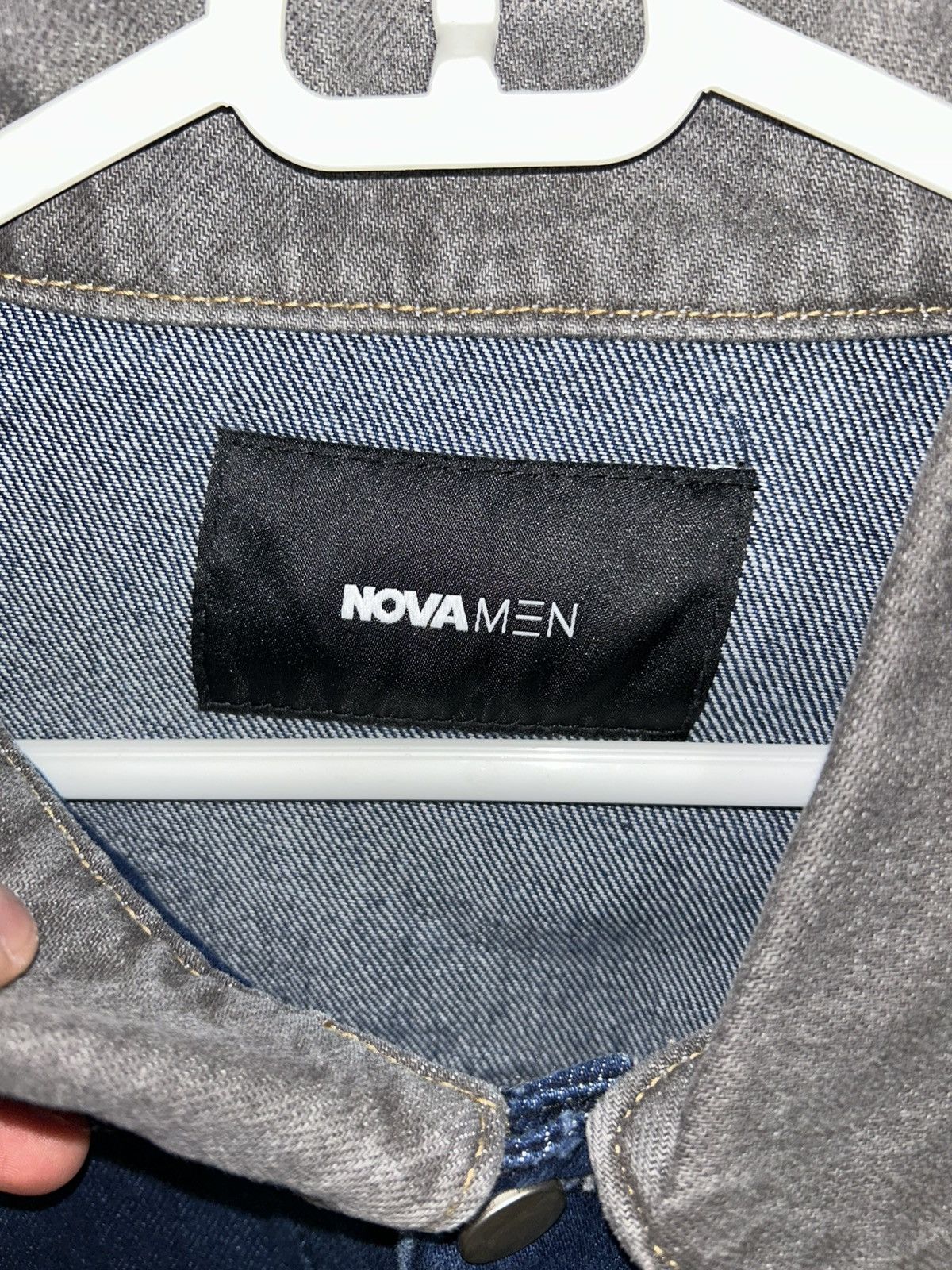 Fashion Nova NovaMen Denim Jacket, Grey/Black/Navy Blue Size US S / EU 44-46 / 1 - 3 Thumbnail