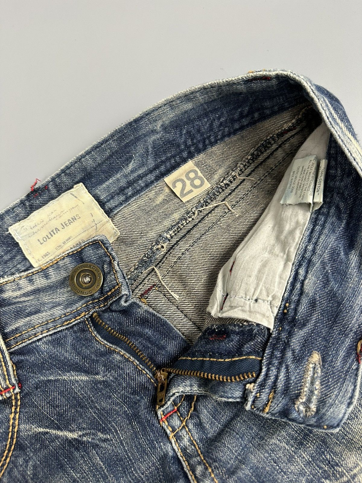 If Six Was Nine Distressed Yoshimoto Nara X Lolita Flare Zipper Jeans Size US 30 / EU 46 - 9 Thumbnail