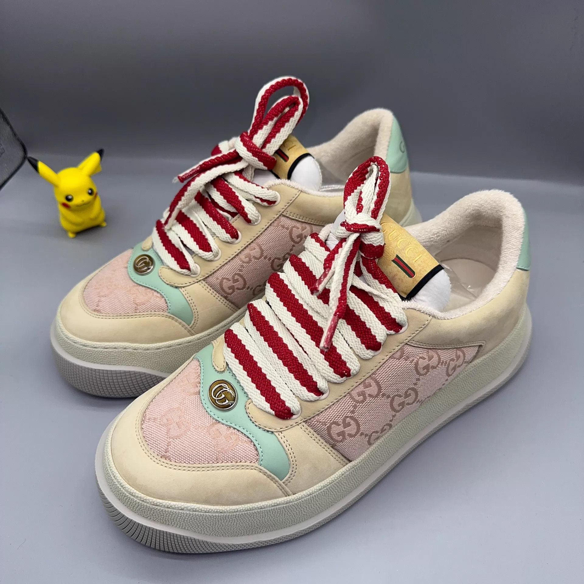 Gucci GUCCI Screener Pink & Beige Sneakers Size 40 Size US 9.5 / IT 39.5 - 1 Thumbnail