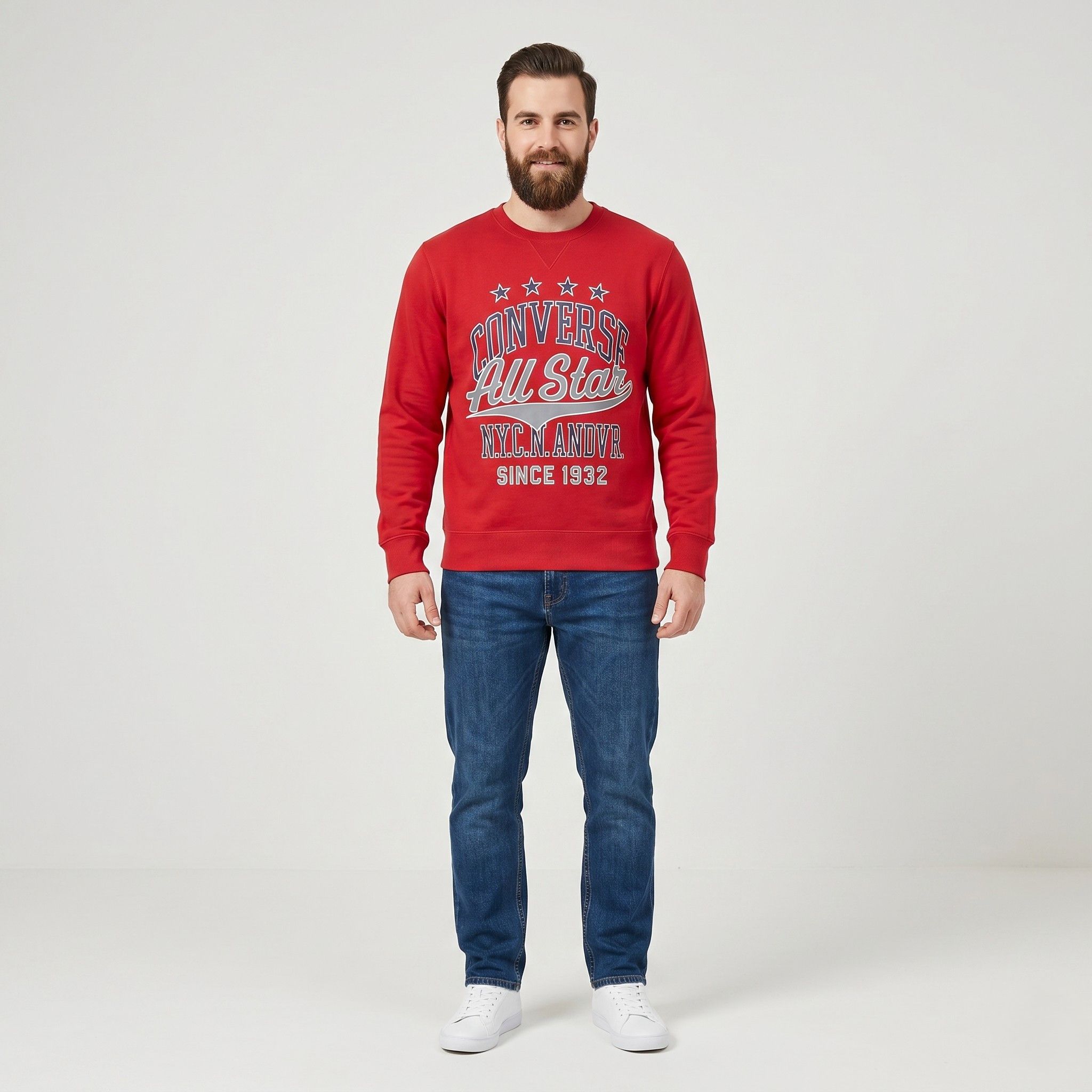 Converse Converse Mens M Sweatshirt Red Cotton 6190 Size US M / EU 48-50 / 2 - 1 Thumbnail