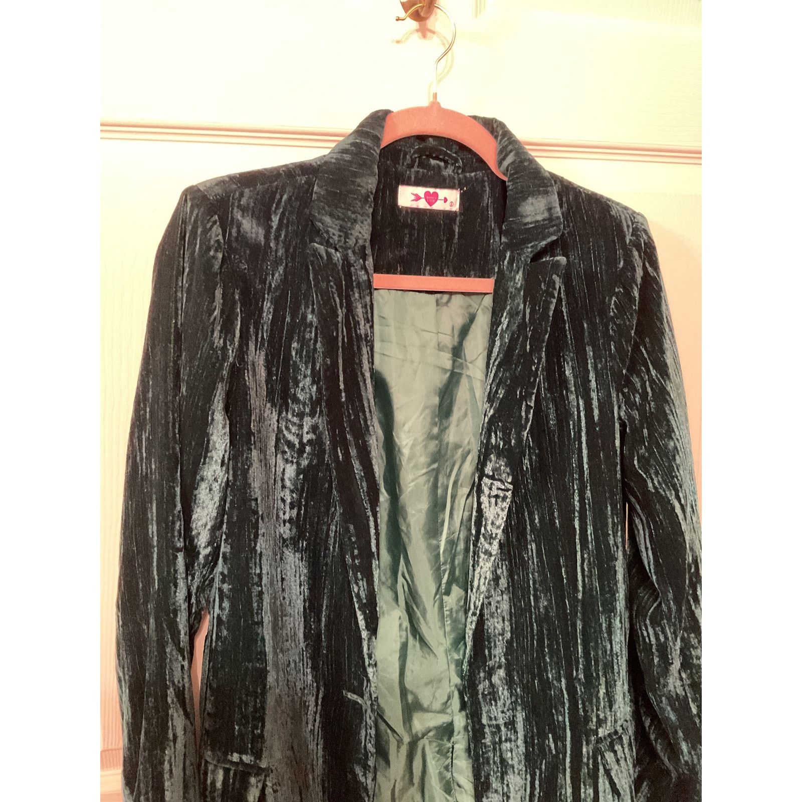BuddyLove Buddy Love Heff Crushed Velvet Blazer in Dark Forest, size S Size S / US 4 / IT 40 - 3 Thumbnail