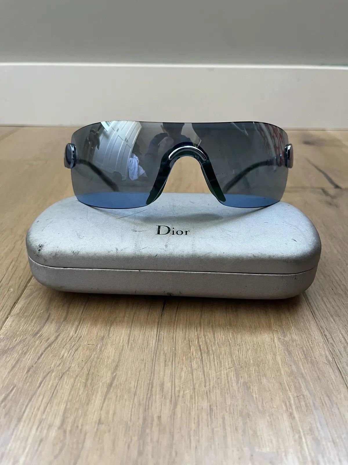 DIOR Sunglasses Millenium Rectangle Wrap Straps Logo RI938