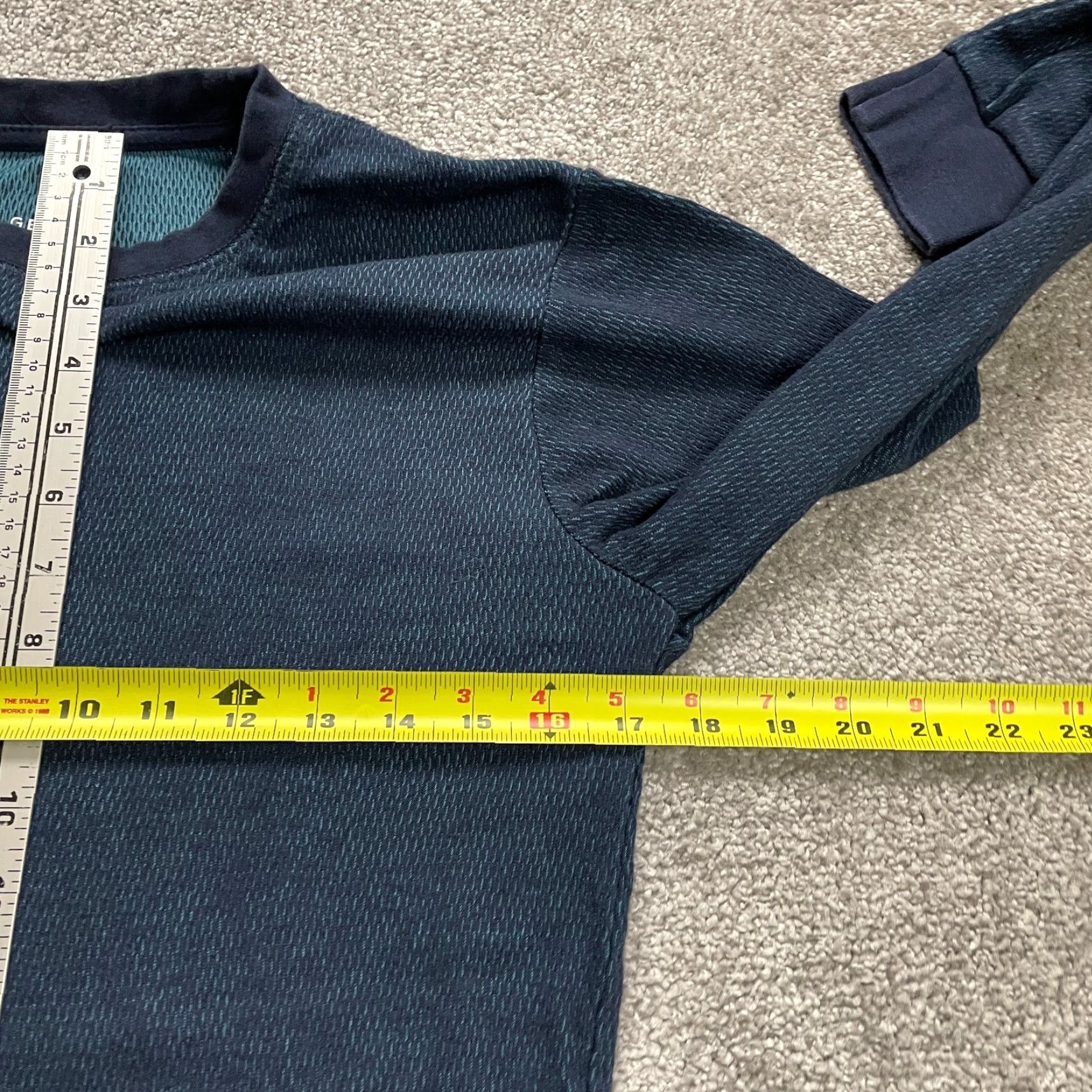 George George T-Shirt Men Small Navy Blue Long Sleeve Crew Neck Cotton Polyester Casual Tee Regular Fit Size US S / EU 44-46 / 1 - 7 Thumbnail