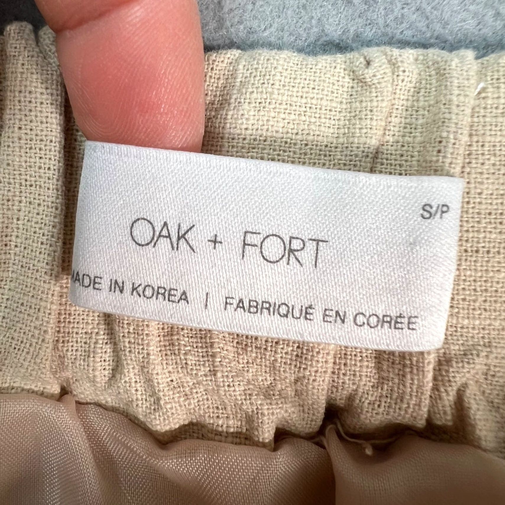 Oak + Fort Oak + Fort Skirt Womens Small Beige Textured Cotton Mini Short Summer Spring Size 28" / US 6 / IT 42 - 3 Thumbnail