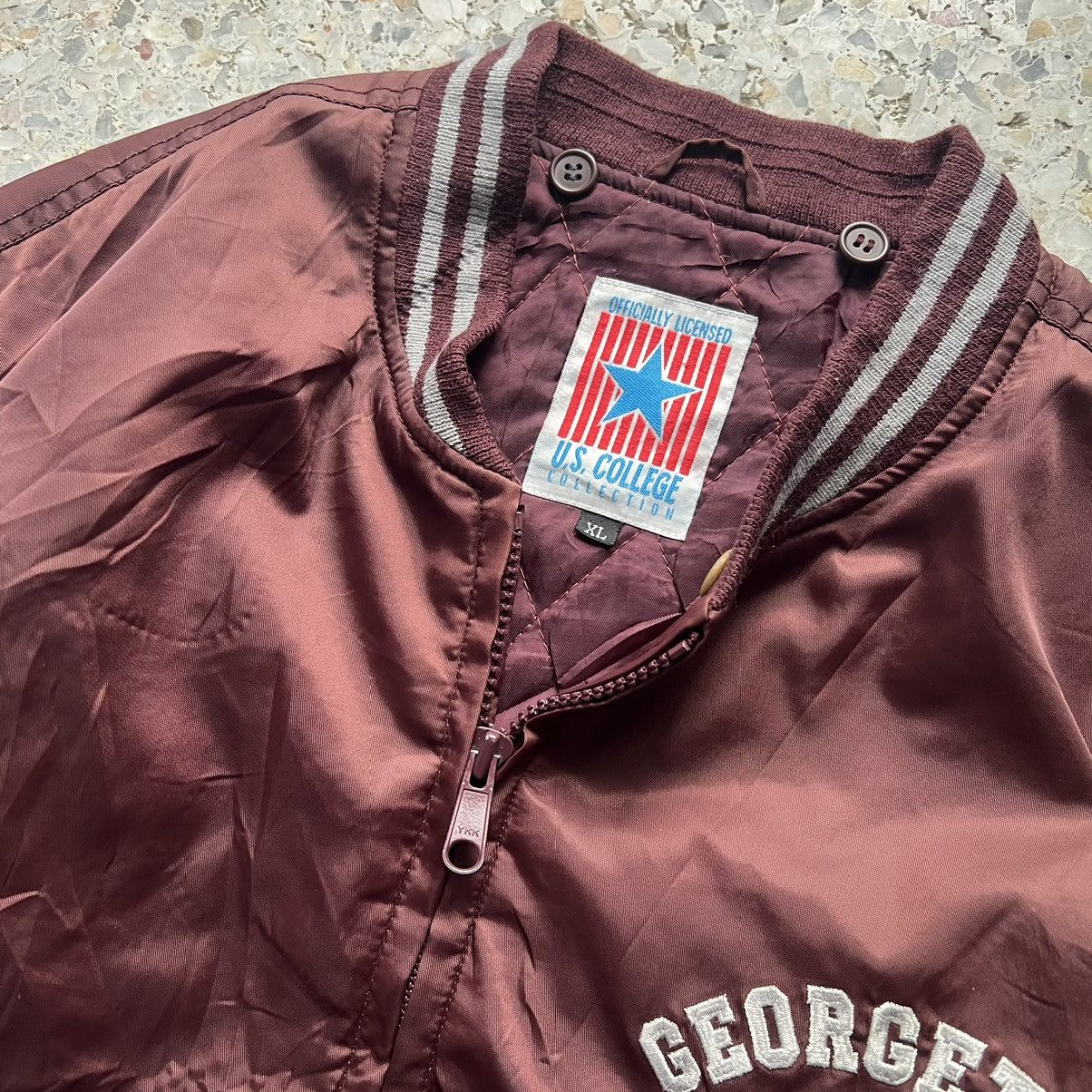 Vintage Vintage 90s Georgetown University Bomber Jacket Size US L / EU 52-54 / 3 - 5 Thumbnail