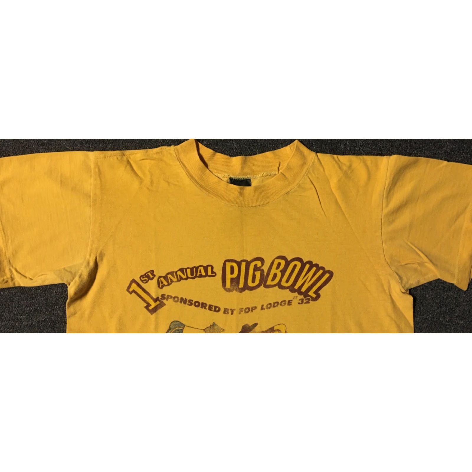 Vintage VINTAGE 70s Pig Bowl LAPD VS Arizona DPS Faded Shirt XS Yellow Police Cop Football Grunge Single Stitch Tee Mens Size US XS / EU 42 / 0 - 5 Thumbnail