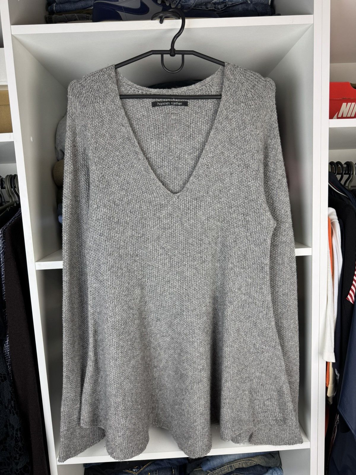 hannes roether Hannes Roether Women’s Yak Merino Wool Longline Sweater Size L / US 10 / IT 46 - 1 Thumbnail