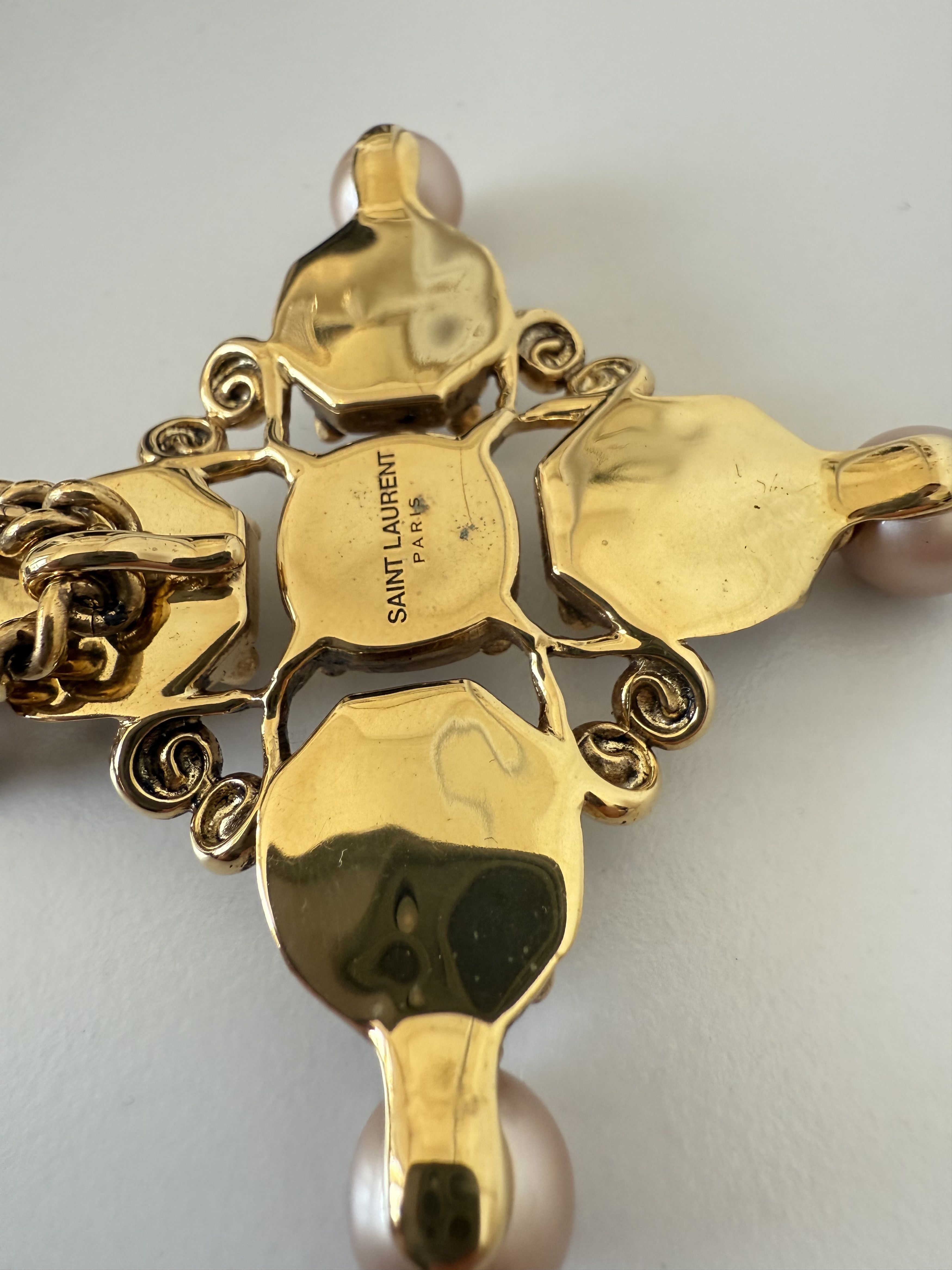 Saint Laurent Paris Saint Laurent Baroque Cross Charm Necklace Size ONE SIZE - 8 Thumbnail