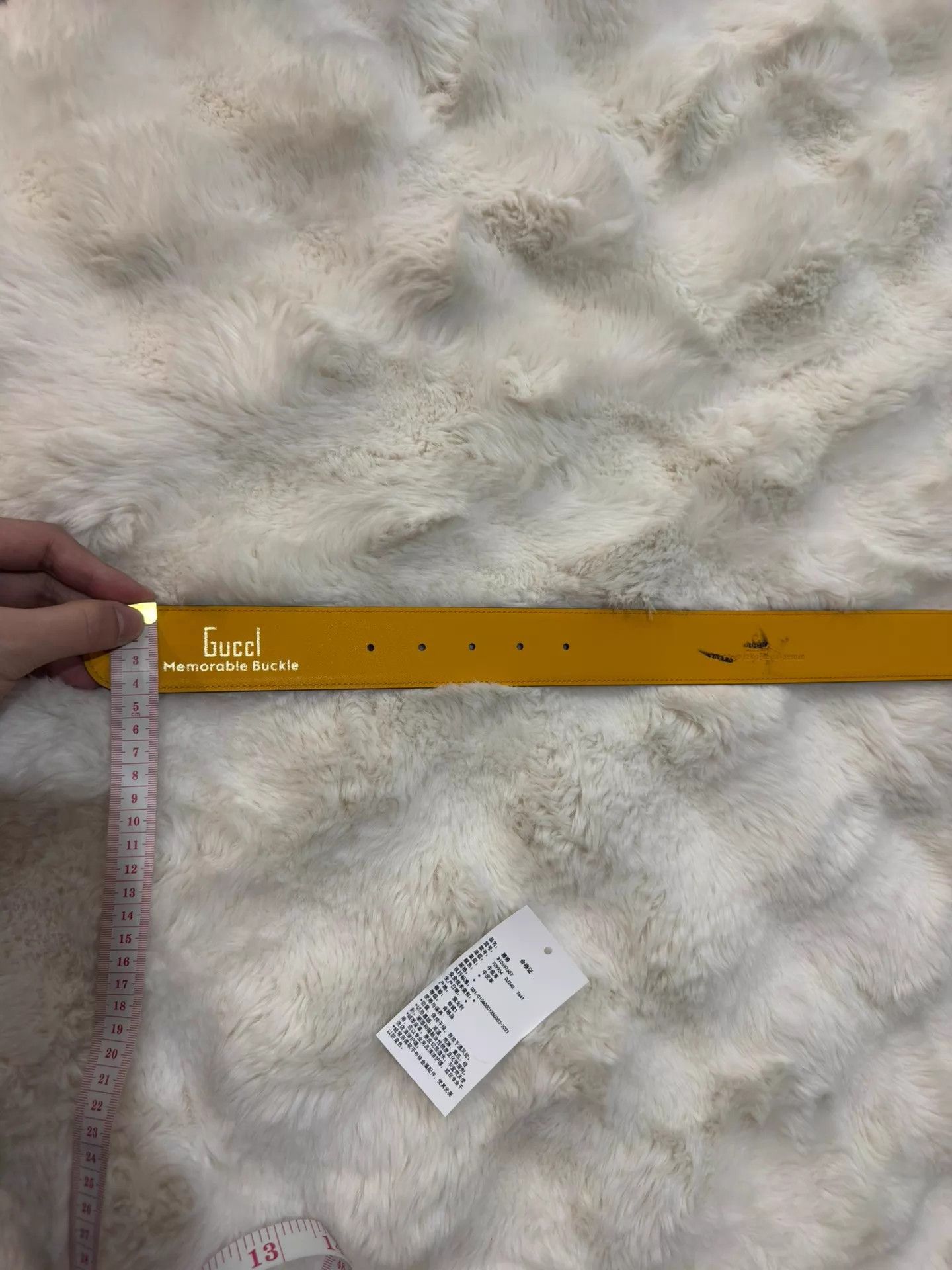 Gucci Gucci Color Blocked Gold Buckle Belt 85 Unisex NWT Size ONE SIZE - 8 Thumbnail