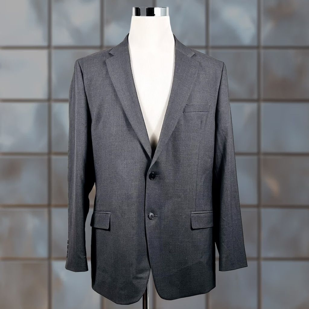 Nautica Nautica Sport Coat Gray Two Button Double Vented Poly Blend 46L Regular Long Jacket Mens Shirt? Size US XS / EU 42 / 0 - 1 Thumbnail