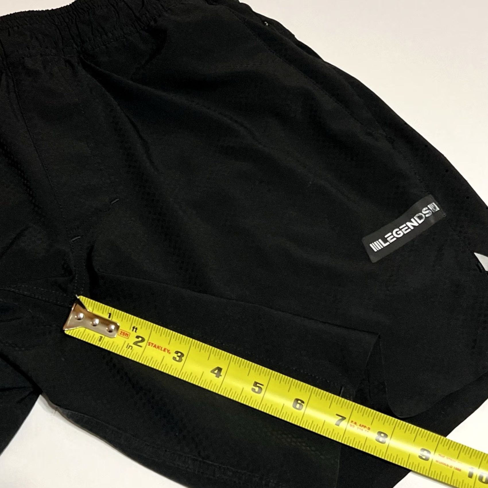 Vintage Legends Men's Shorts S Black Athletic Nylon Blend Drawstring Elastic Waist Pockets 7 Inseam Gym Training Running Size US 29 - 5 Thumbnail