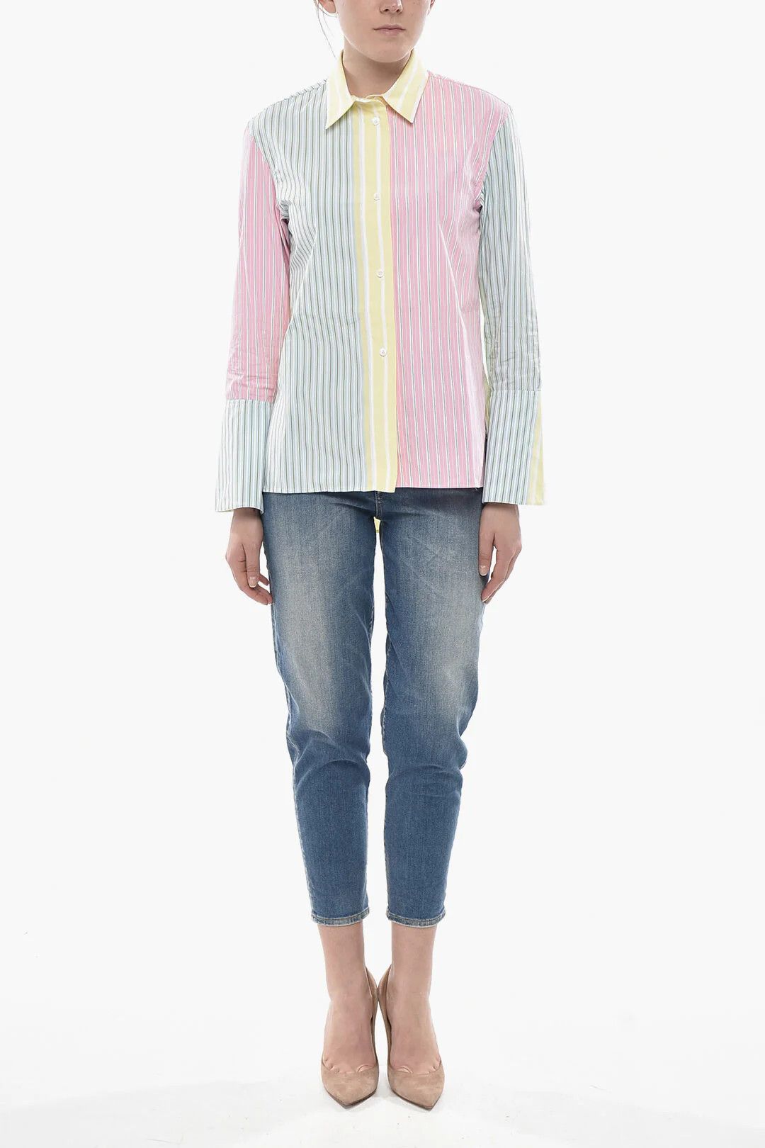 Marni og1mm0326 Balanced Striped Poplin Shirt in Multicolor Size L / US 10 / IT 46 - 4 Thumbnail