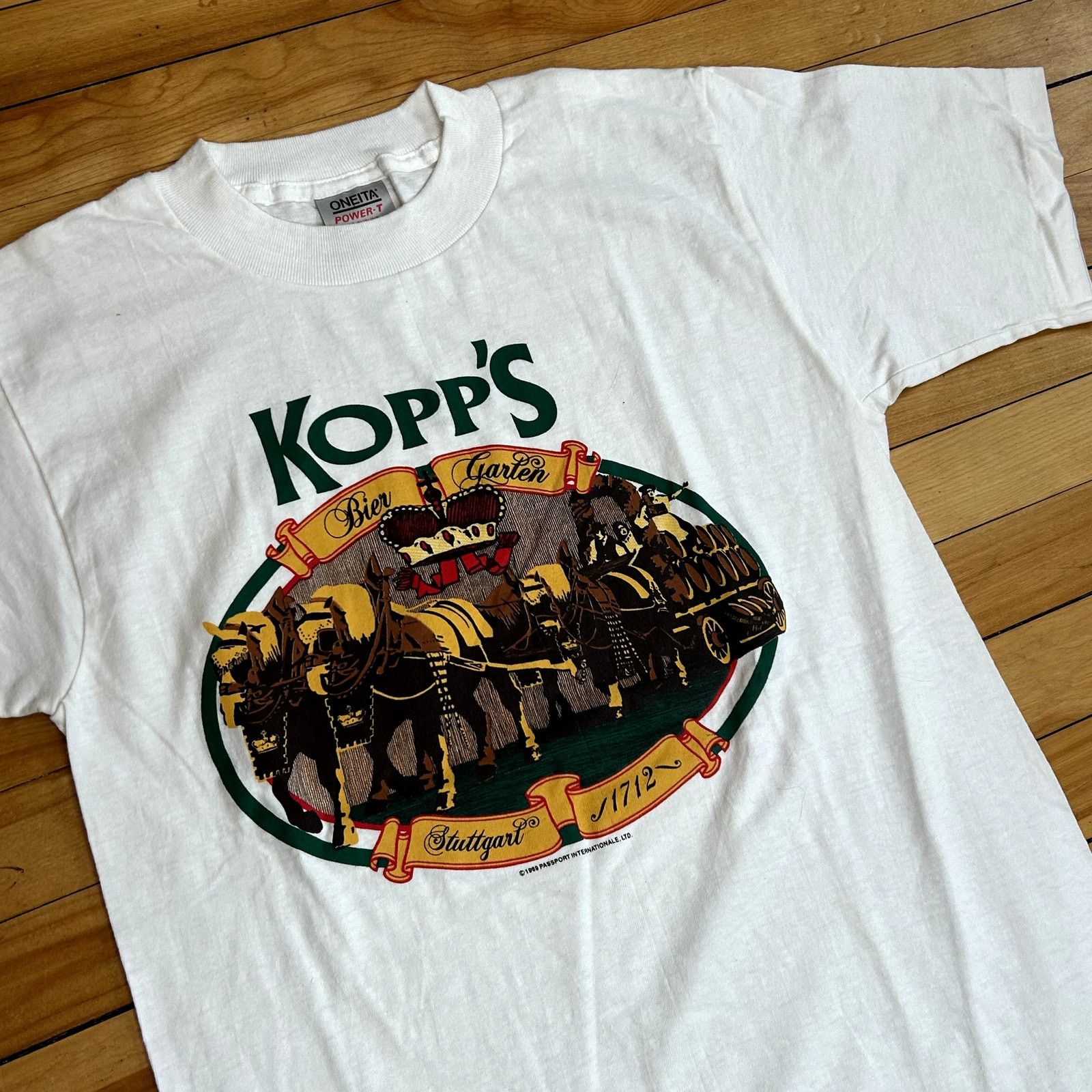 Vintage Vintage Kopps Bier Garten White T-Shirt Medium Size US M / EU 48-50 / 2 - 2 Thumbnail