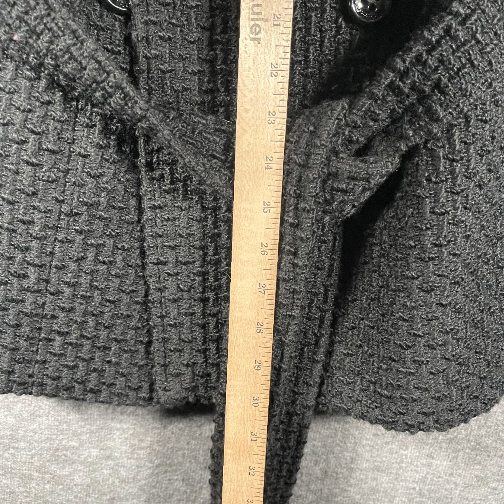 Calvin Klein Calvin Klein Coat Womens 2 Black Wool Blend Belted Peacoat Textured Jacket Size XS / US 0-2 / IT 36-38 - 7 Thumbnail