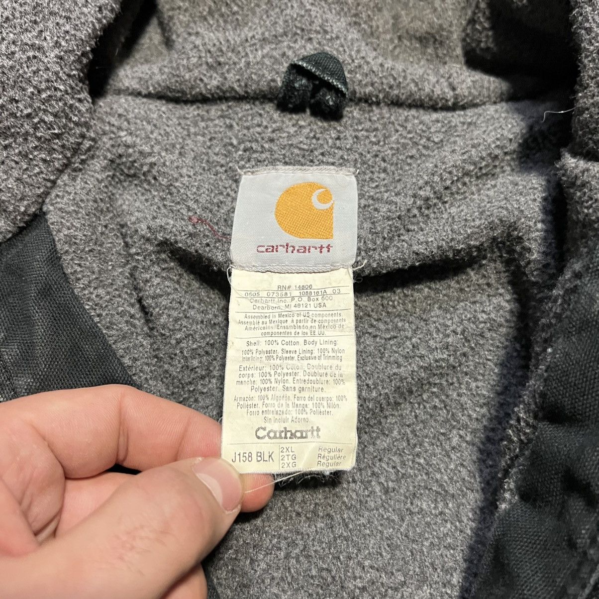 Carhartt Vintage Carhartt Hooded Active Jacket Black Faded Distressed Size US XXL / EU 58 / 5 - 11 Thumbnail