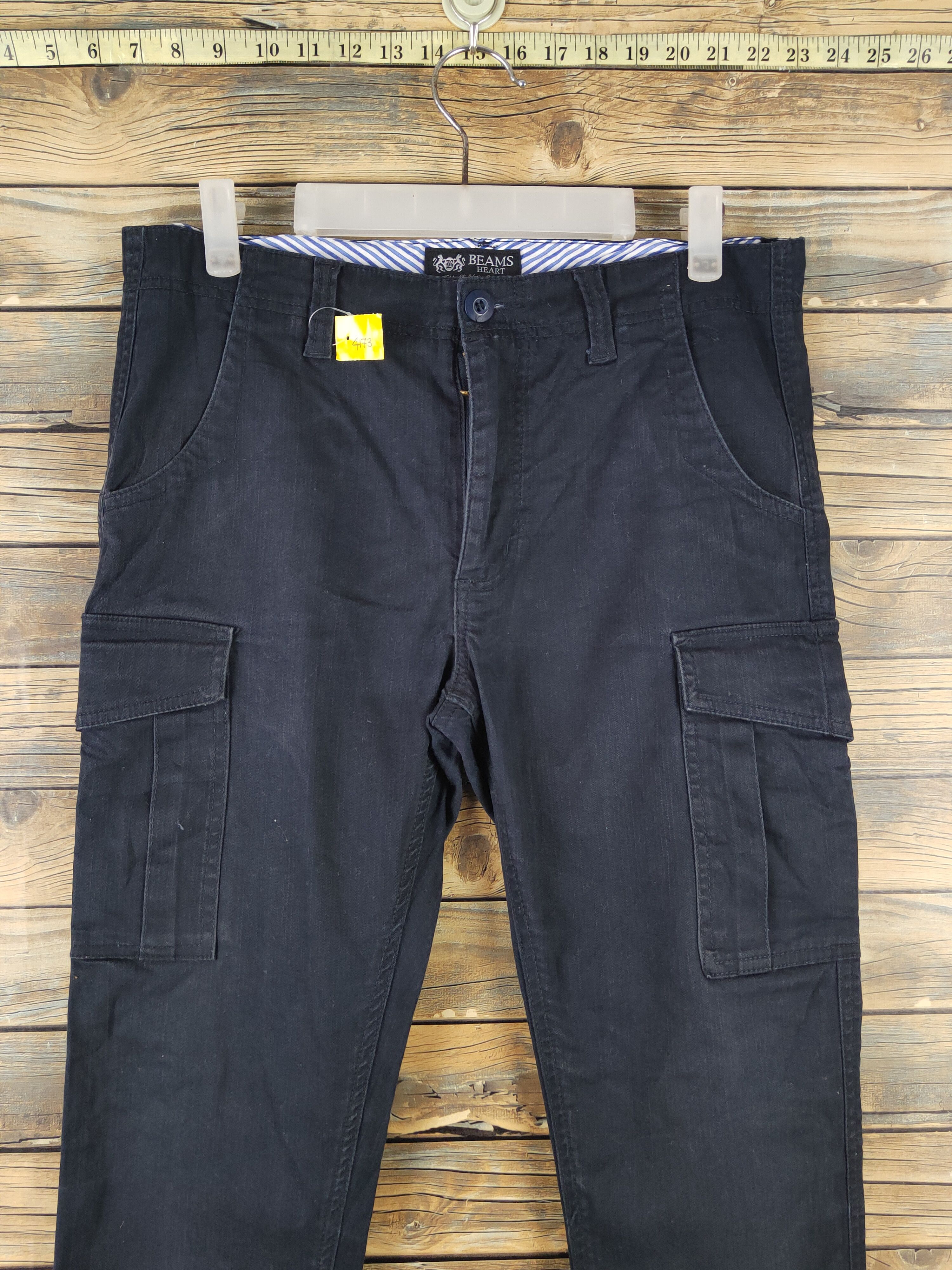 Beams Plus Beams Heart Black Multipocket Tactical Cargo Pants #448 Size US 32 / EU 48 - 2 Thumbnail