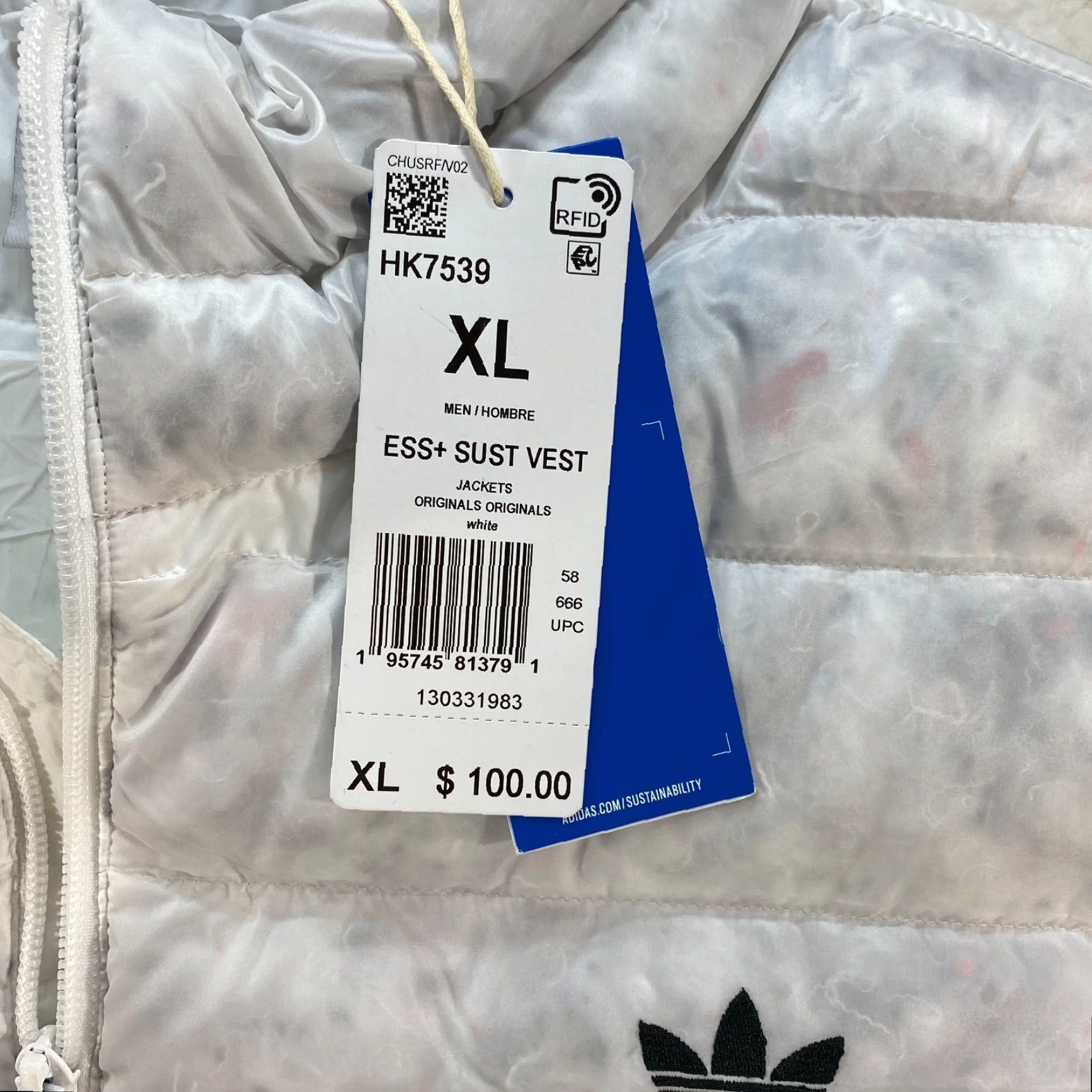 Adidas Adidas Vest Mens XL White With Colored Fill NEW NWT Puffer Made With Nature Vest Shirt Size US XL / EU 56 / 4 - 7 Thumbnail