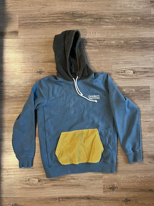 Octobers Very Own OVO Familia Corduroy Pocket hoodie Blue Yellow