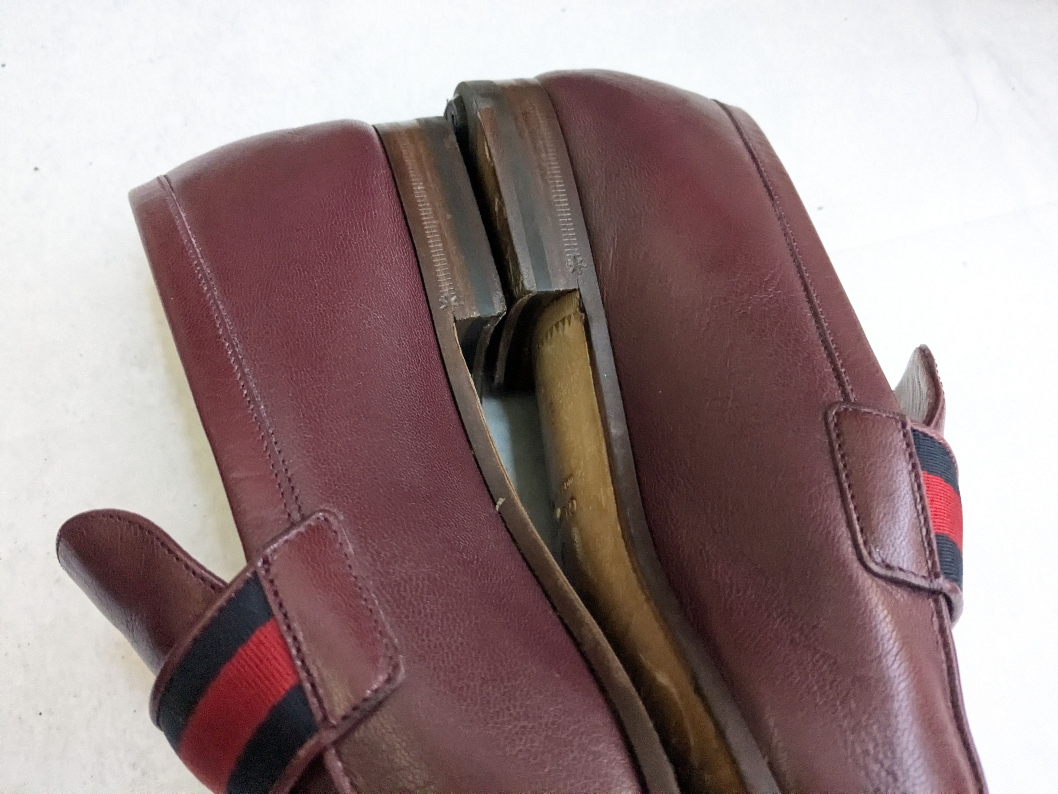 Gucci Gucci Loafers Burgundy 10 Leather Web GG Size US 10 / EU 43 - 9 Thumbnail