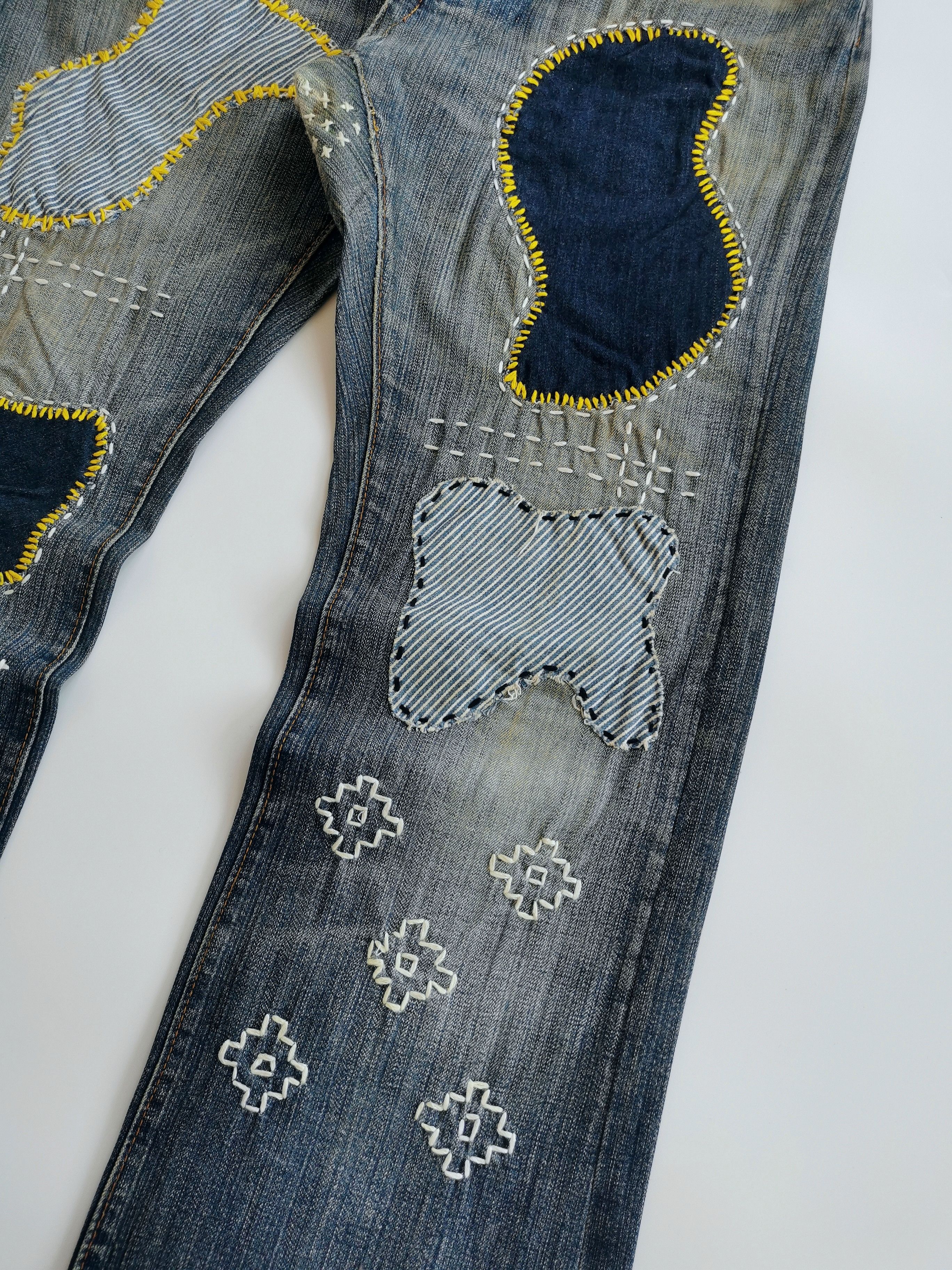 Dsquared2 Flare Mudwash Jeans Dsquared2 Patchwork Sashiko Size US 34 / EU 50 - 14 Thumbnail