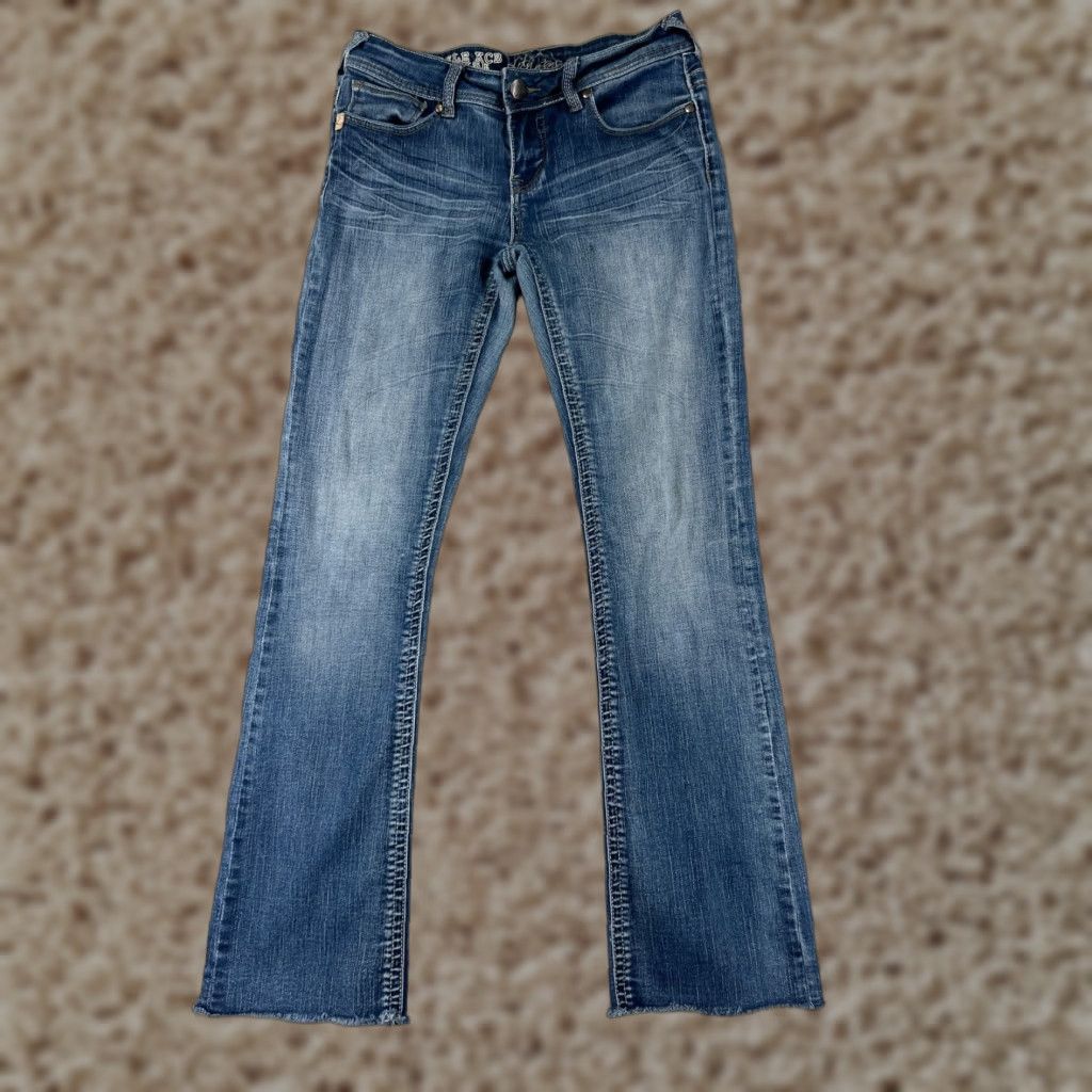 Vintage Lola Jeans Jeans Womens 26 Blue Denim Bootcut Adele KCB Low Rise Raw Hem Distressed 5-Pocket Style Cowboy Southwestern Designer Mens? Size 26" / US 2 / IT 38 - 1 Thumbnail