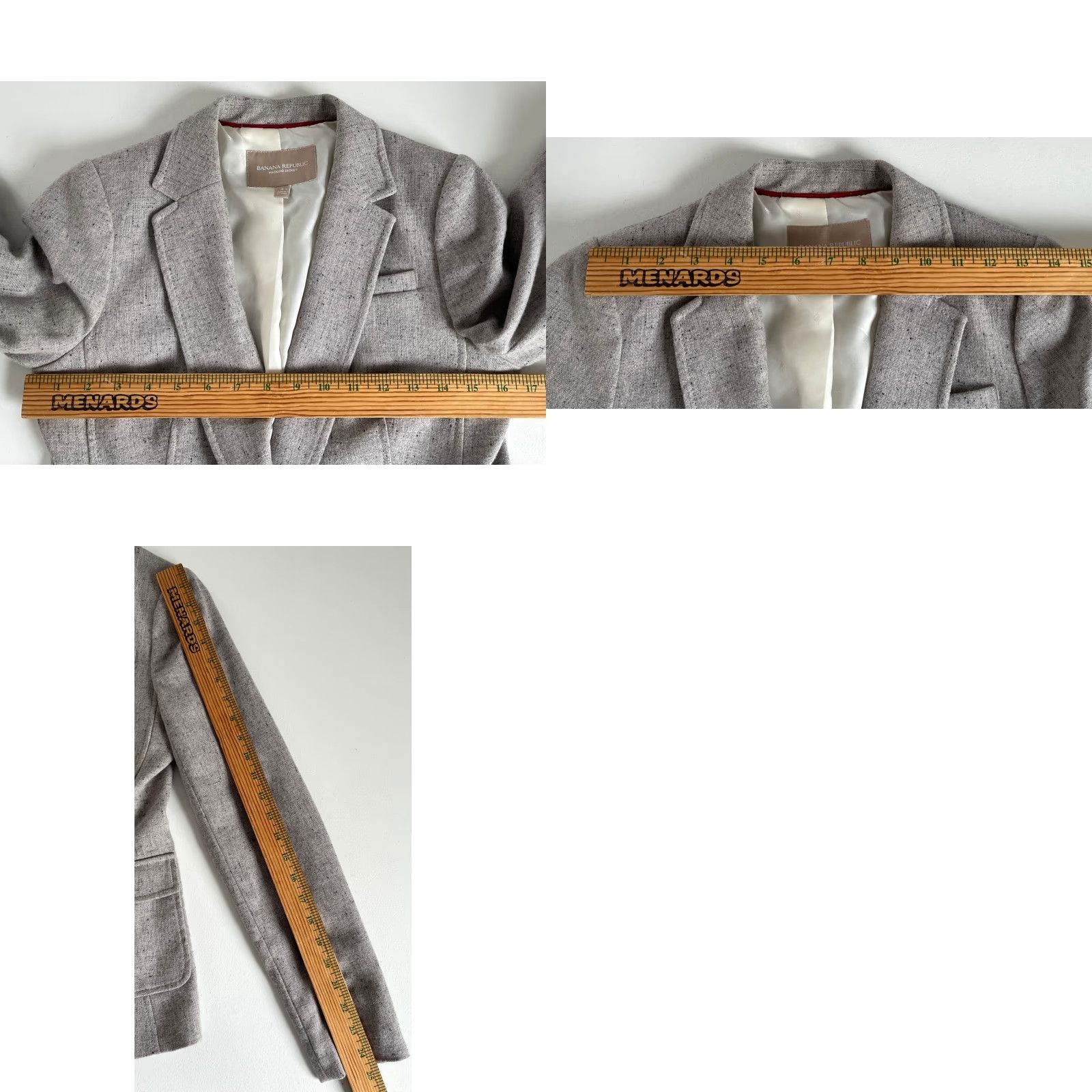 Banana Republic VINTAGE Banana Republic Blazer Wool Blend Size 4 Gray Women’s Hacking Jacket Elbow Patches Blazer Business 2000s Womens Size S / US 4 / IT 40 - 10 Thumbnail
