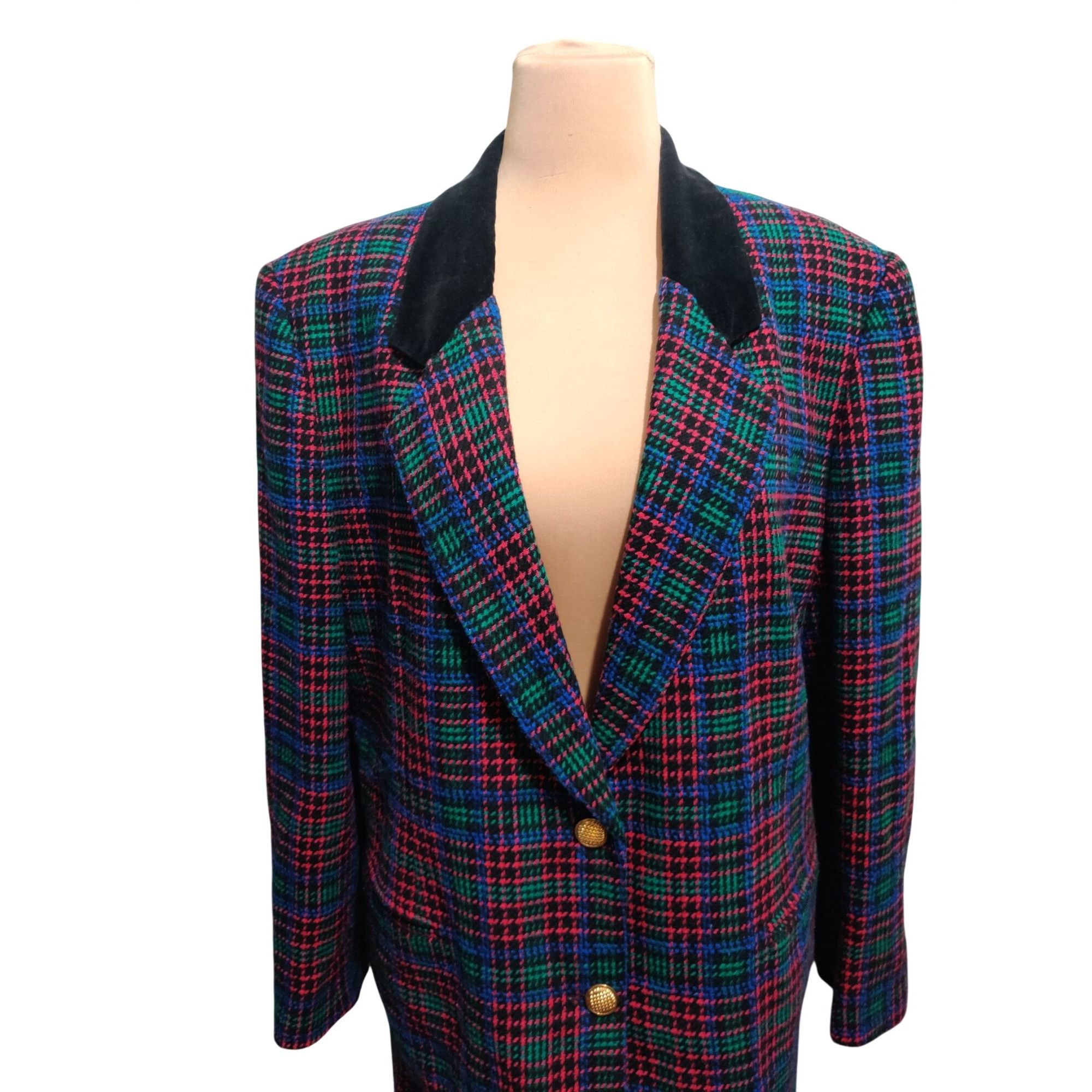 Vintage Vintage Joan Leslie 18W Plus Size 90s Plaid Wool Blend Blaze Size XXL / US 16-18 / IT 52-54 - 15 Thumbnail
