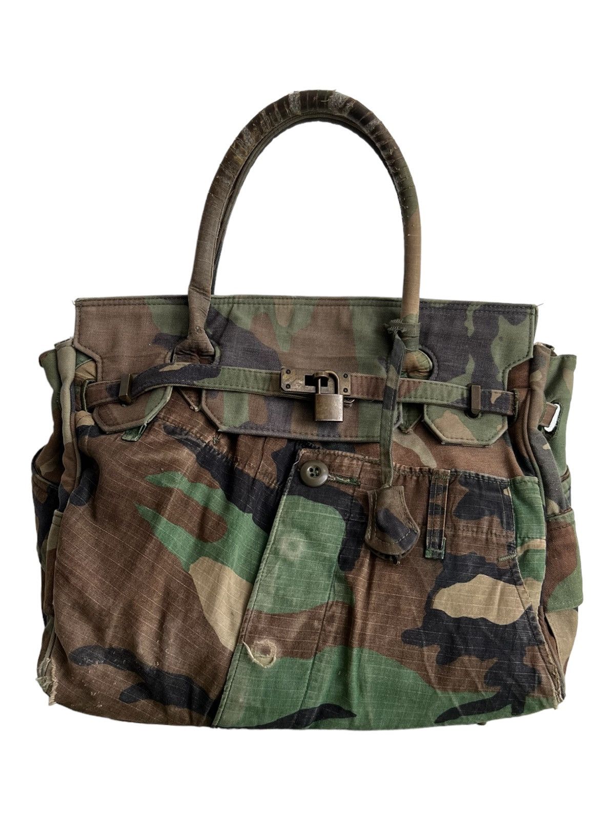 Limited Crafted Birkin Bag Denim Camouflage Custom Hermes