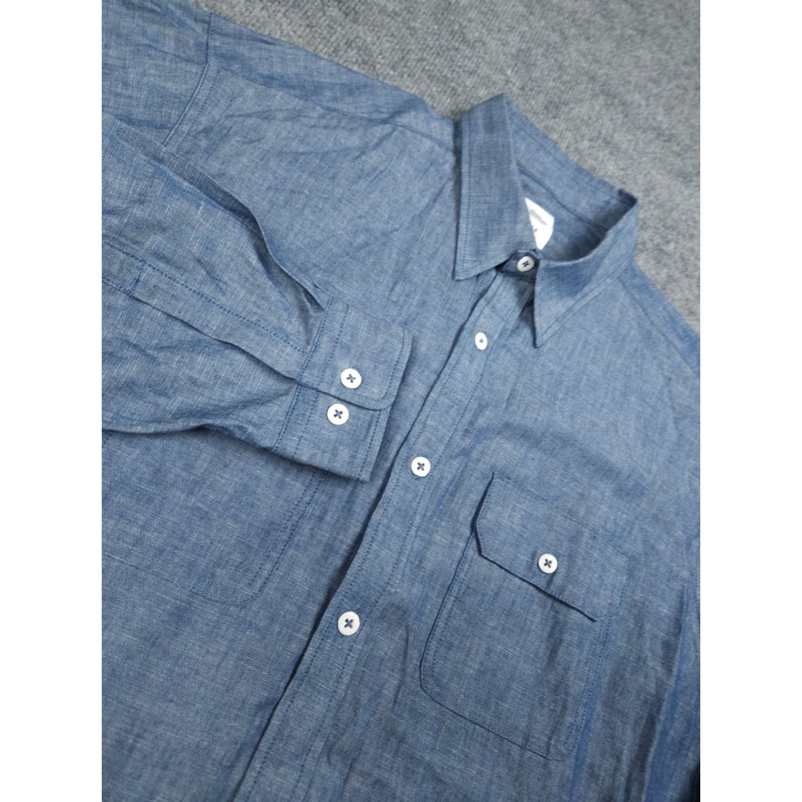 Edwin BEDWIN &THE HEARTBREAKERS Shirt Men's N4 (XL) Blue Button Up 100% Cotton Plaid Long Sleeve Button-Up Regular Chest 44 Vintage No Size US XL / EU 56 / 4 - 3 Thumbnail