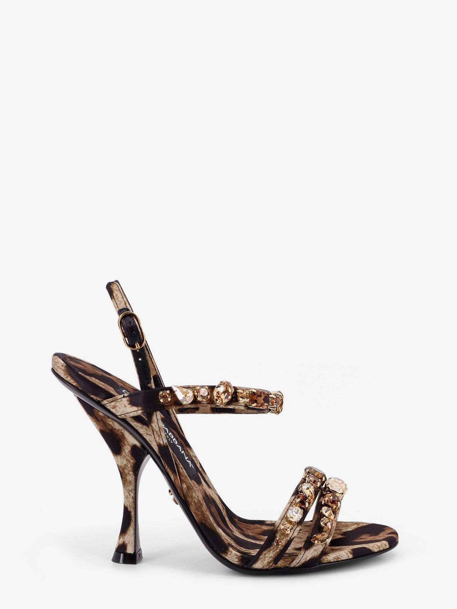 Dolce & Gabbana Satin Sandals With Animal Print Size US 9 / IT 39 - 1 Thumbnail