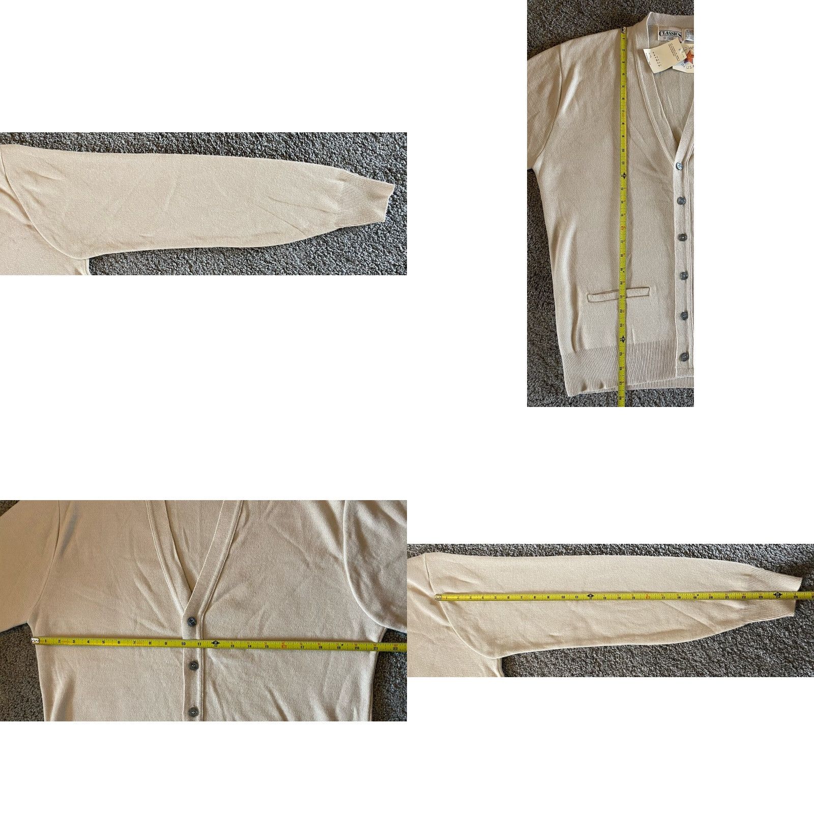 Sears VINTAGE Sears Classics Cardigan Men’s L Regular Acrylic Beige USA 80s 90s Classic Designer Preppy Cardigan Sweater Mens Size US L / EU 52-54 / 3 - 8 Thumbnail
