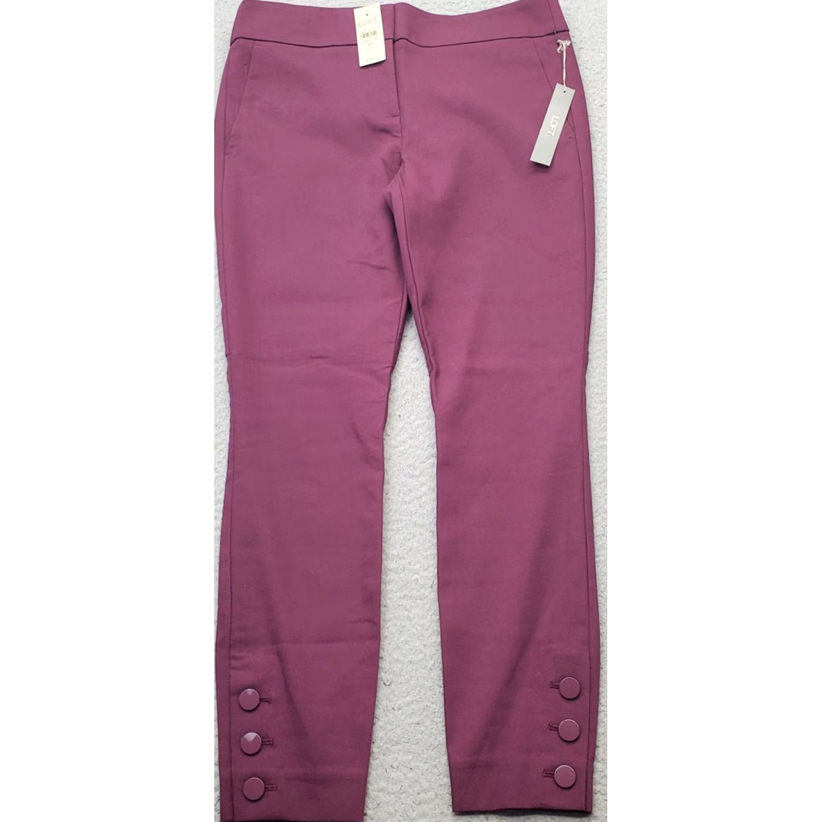 Loft LOFT Women's 4P Purple Stretch Skinny Leg Ankle Pants Hem Outdoor Button Hem Casual Shirt/Pants? Size 27" / US 4 / IT 40 - 2 Thumbnail