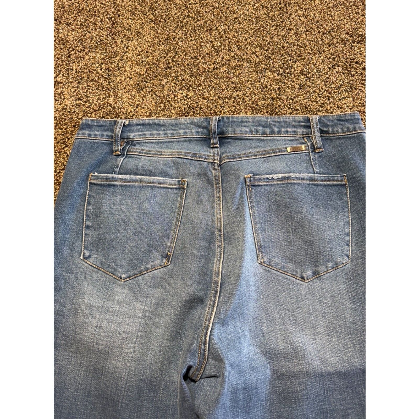 Vintage Kancan Jeans Women 16W Blue Denim Straight Raw Hem Stretch 16 Regular Size 16W Women's Jeans Denim Stretch Straight Blue 16W Women Size 38" / US 16 / IT 52 - 6 Thumbnail