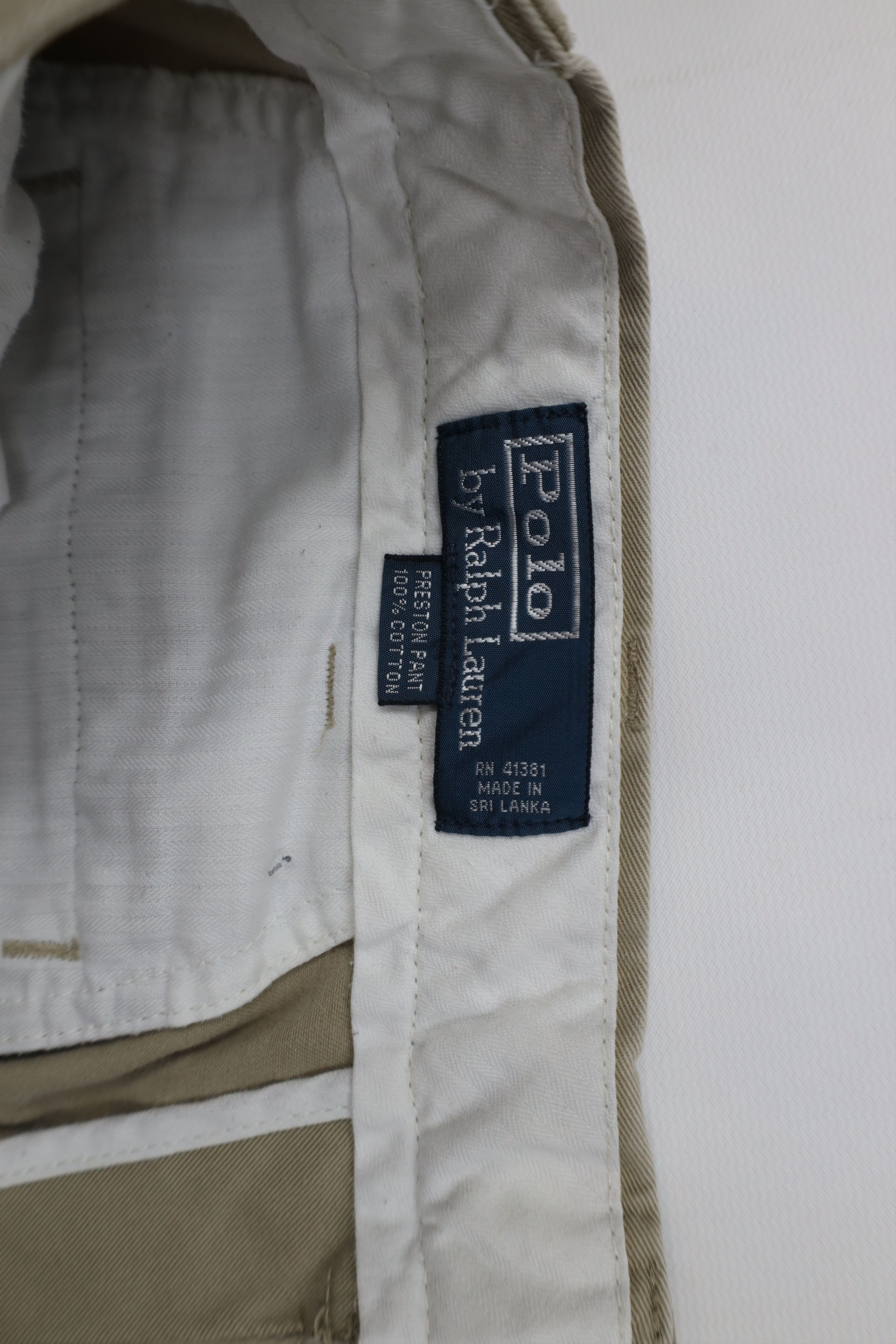 Polo Ralph Lauren Vintage 90s Ralph Lauren Wide Leg Chino Pants Cotton Khaki Size US 34 / EU 50 - 7 Thumbnail