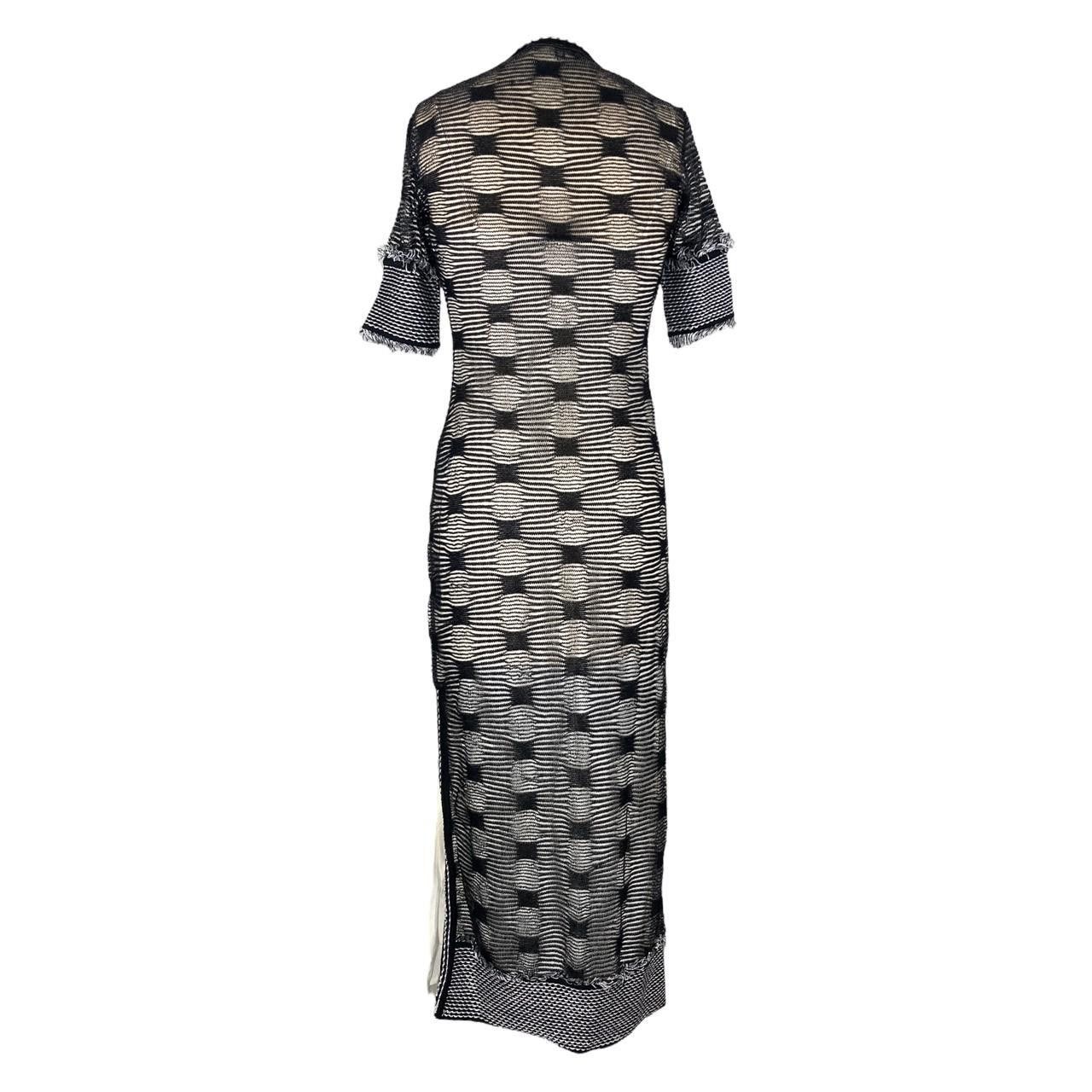Gianfranco Ferre gianfranco ferré 90s black & white crochet mesh maxi dress Size S / US 4 / IT 40 - 2 Thumbnail