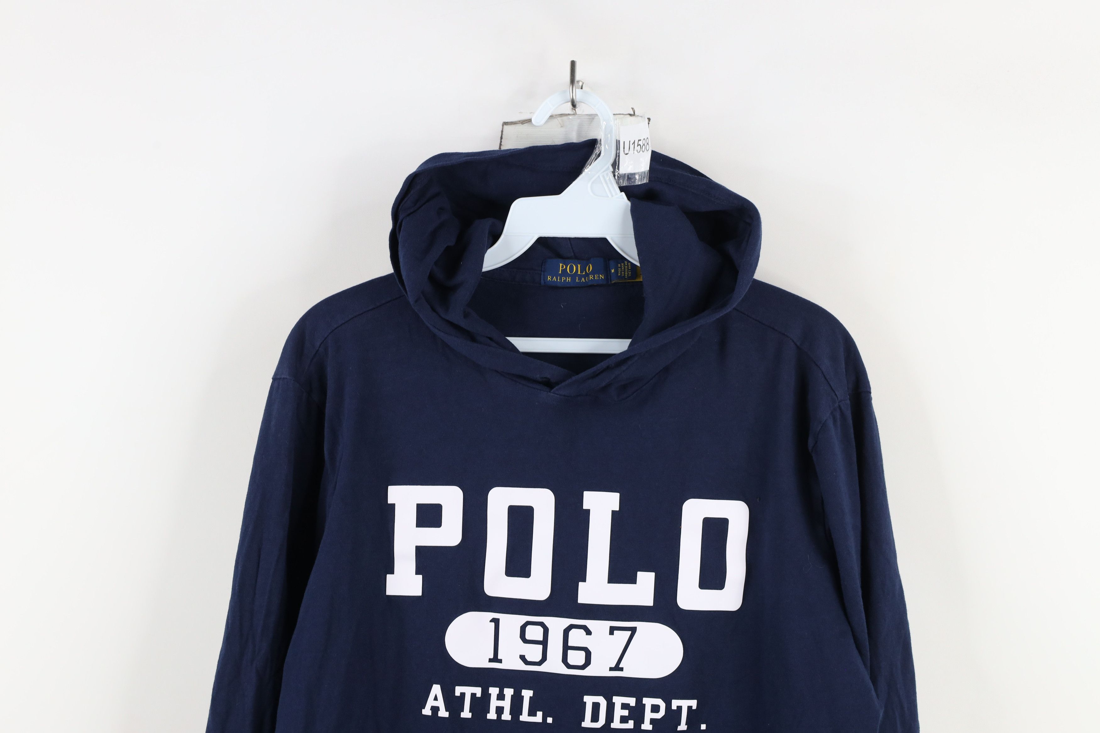 Ralph Lauren Vintage Ralph Lauren Spell Block Letter Hooded T-Shirt Blue Size US M / EU 48-50 / 2 - 2 Thumbnail