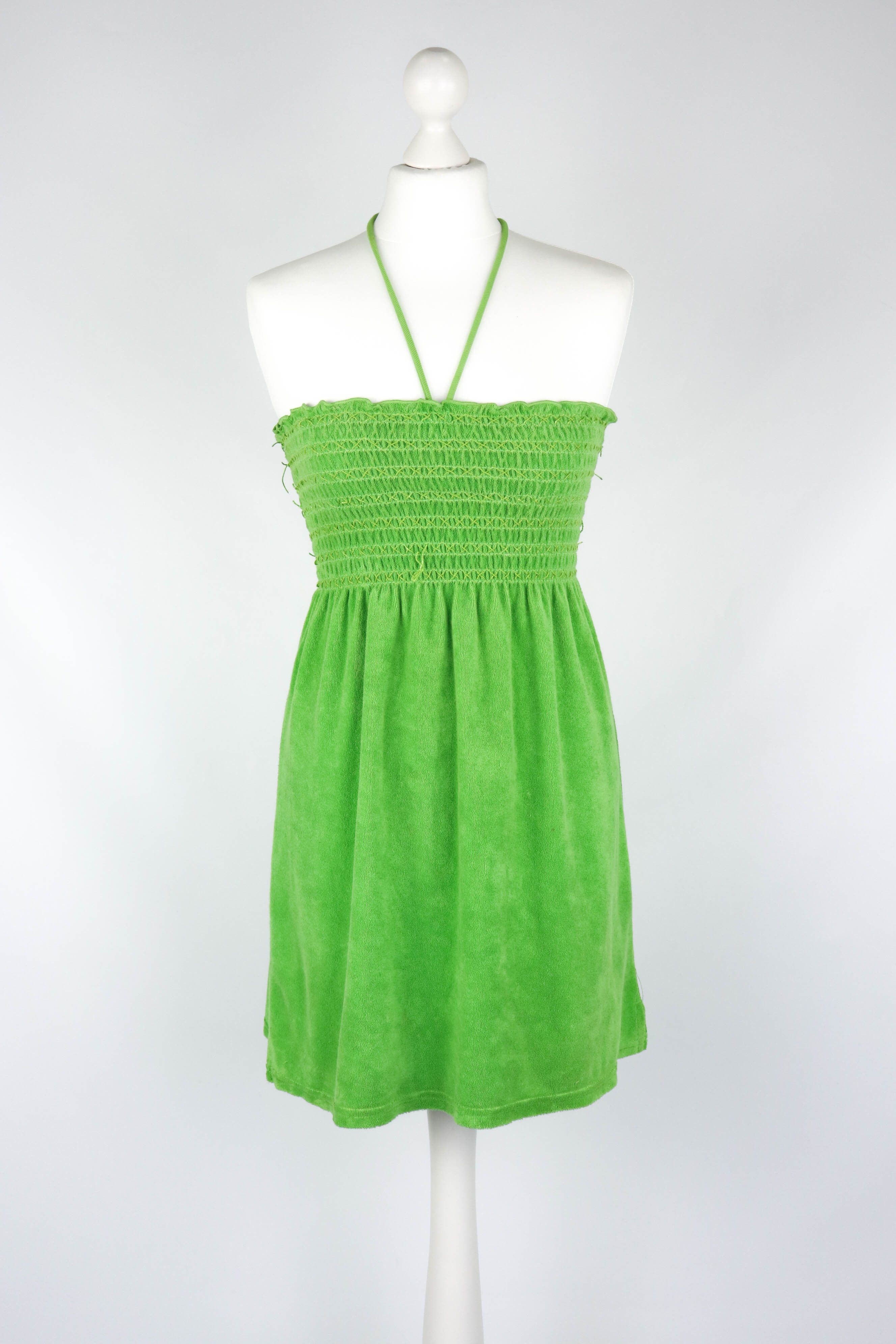 green terry cloth dress GREEN TERRY DRESS WITH POCKETS