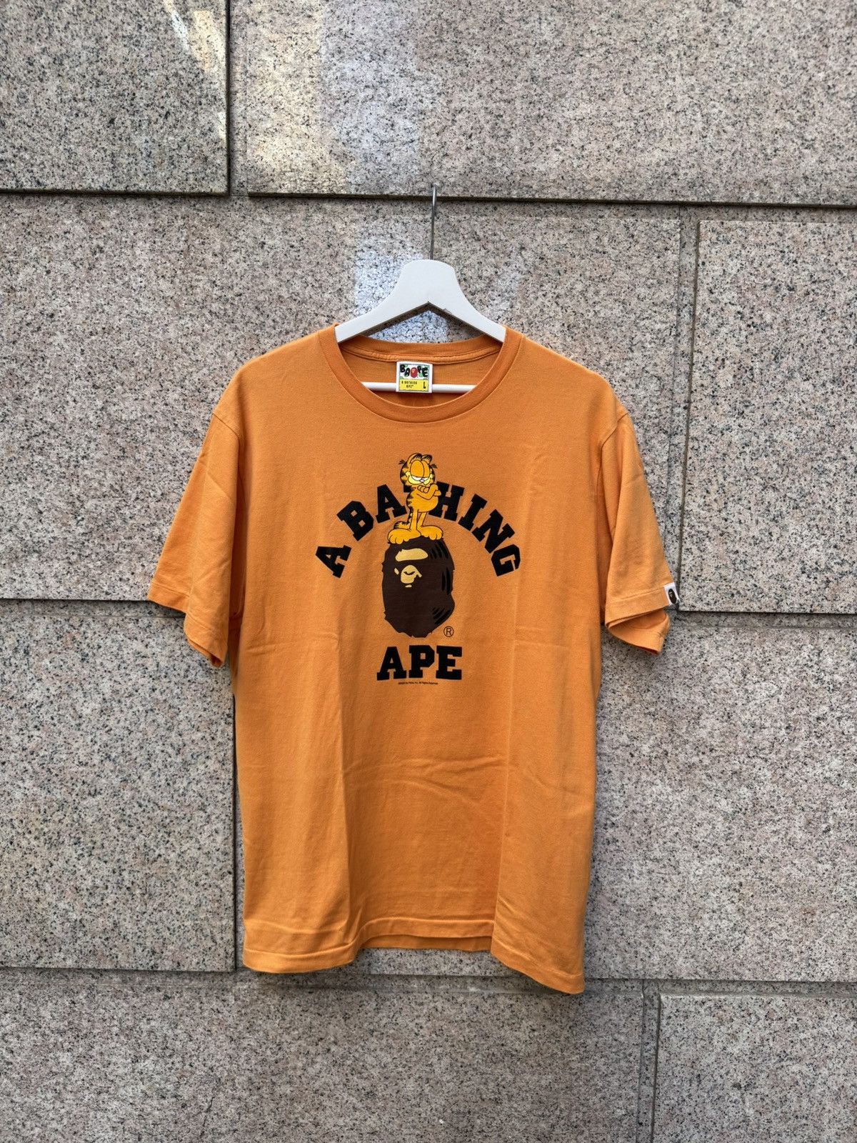 Bape A bathing ape BAPE X Garfield tee orange L Size US L / EU 52-54 / 3 - 1 Thumbnail