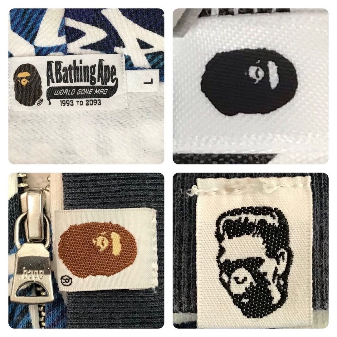 Bape BAPE GRAFFITI CHECK Shark Full Zip Hoodie a bathing ape Size US L / EU 52-54 / 3 - 7 Thumbnail