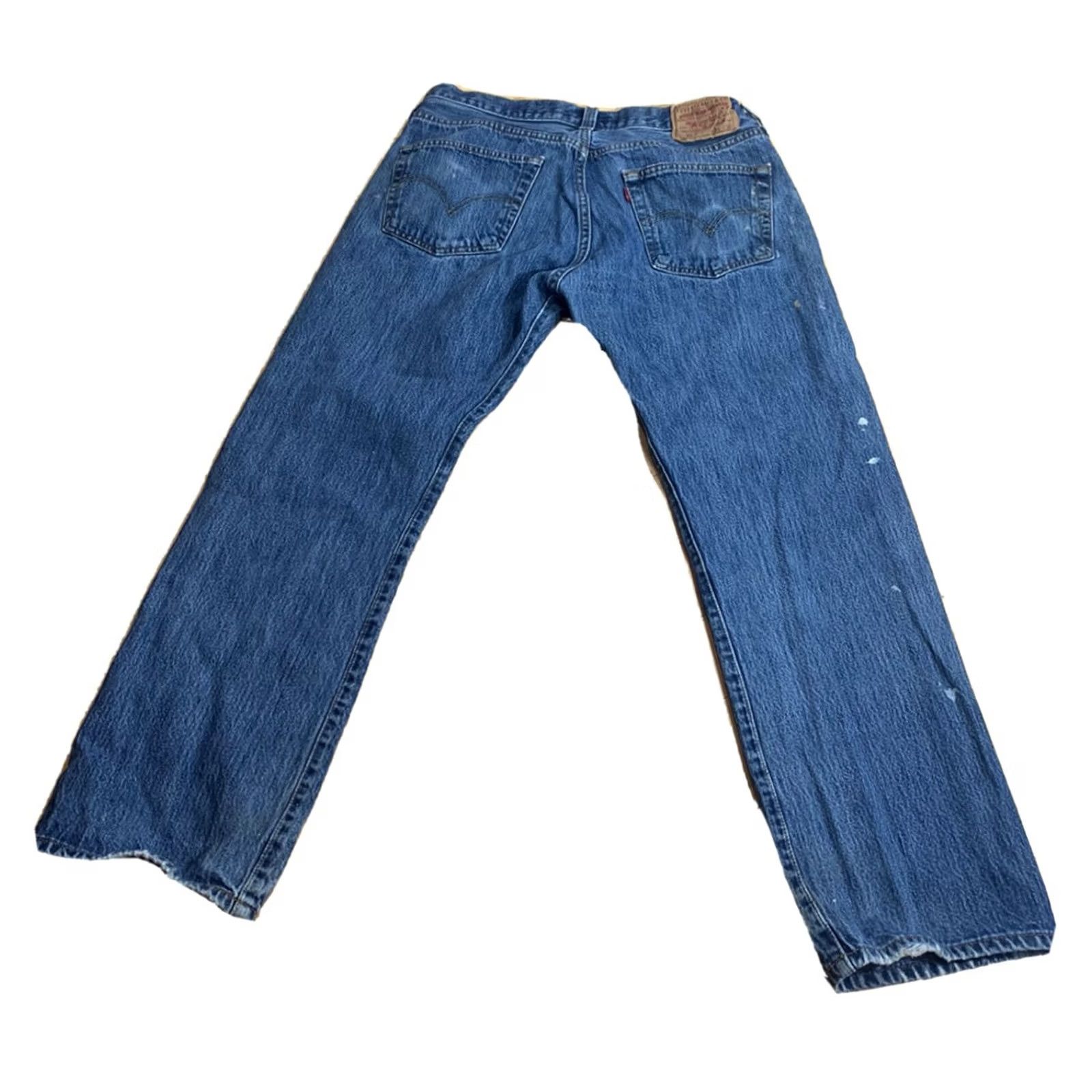 Levi's Mens Levi's 501 Straight Leg Paint Splatter Jeans Blue Size 32 X 30 Size US 32 / EU 48 - 2 Thumbnail